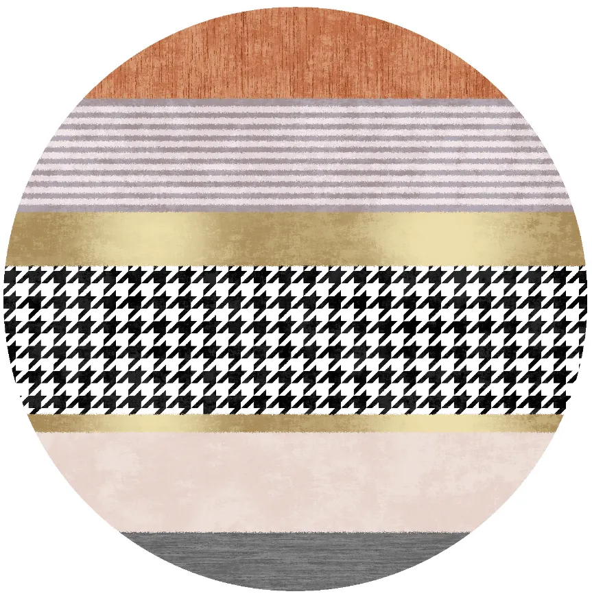 Kruhový koberec - Esme (oranžový/multicolor)