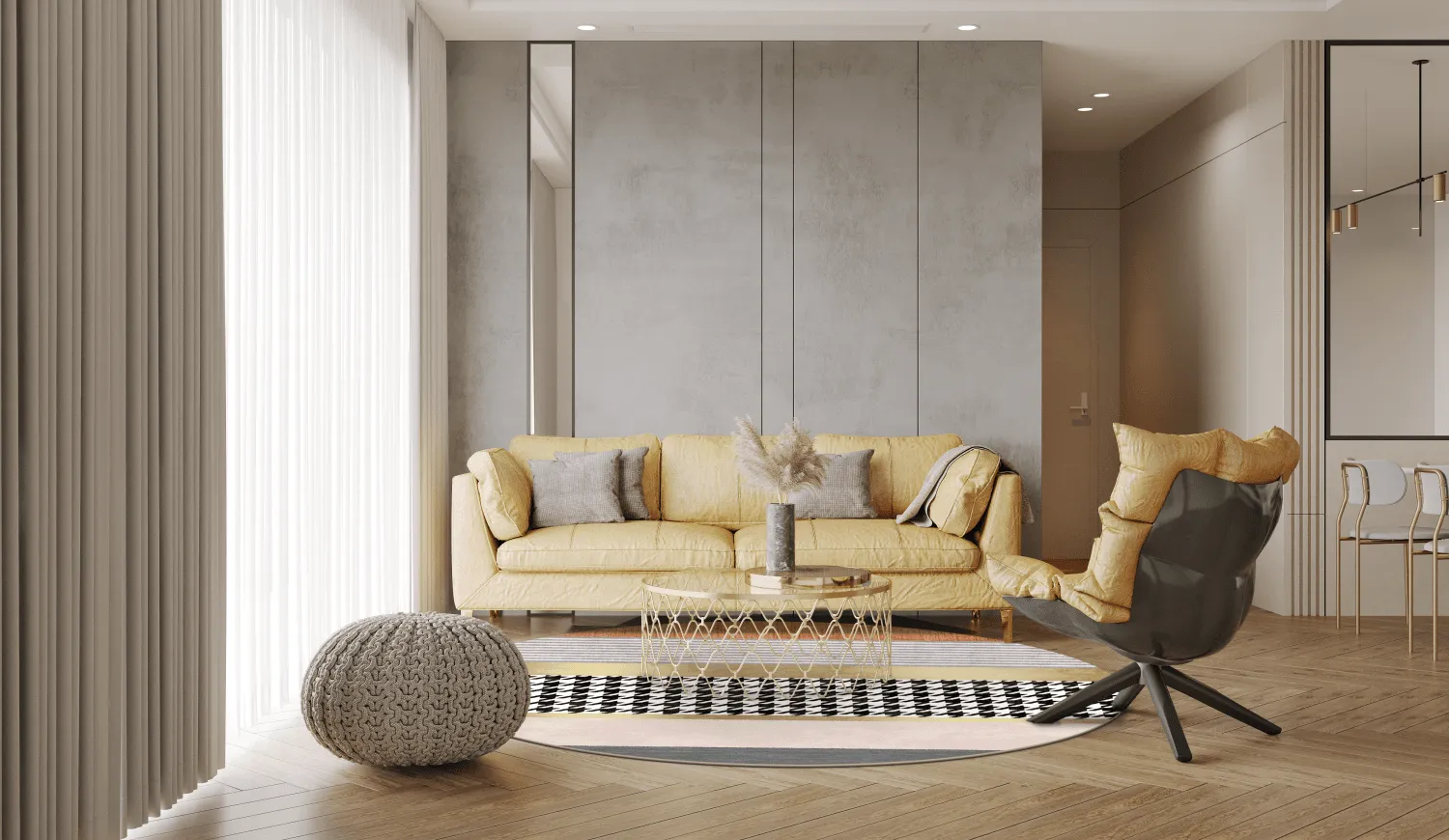 Kruhový koberec - Esme (oranžový/multicolor)