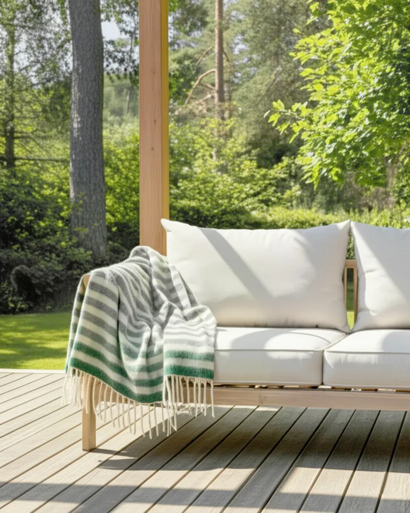 Deka z vlnenej zmesi - Monica (zelená)