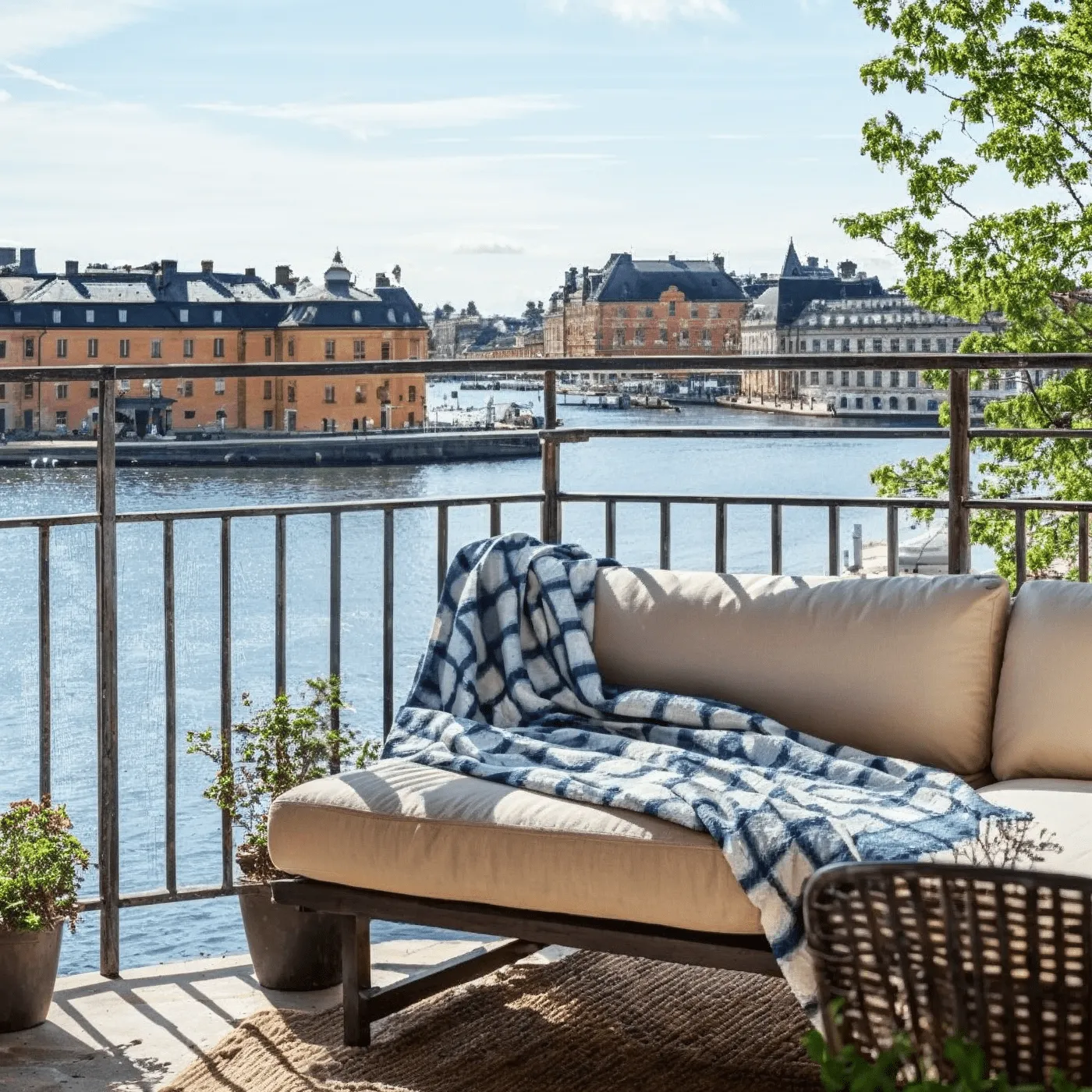 Deka z vlnenej zmesi - Rachel (modrá)