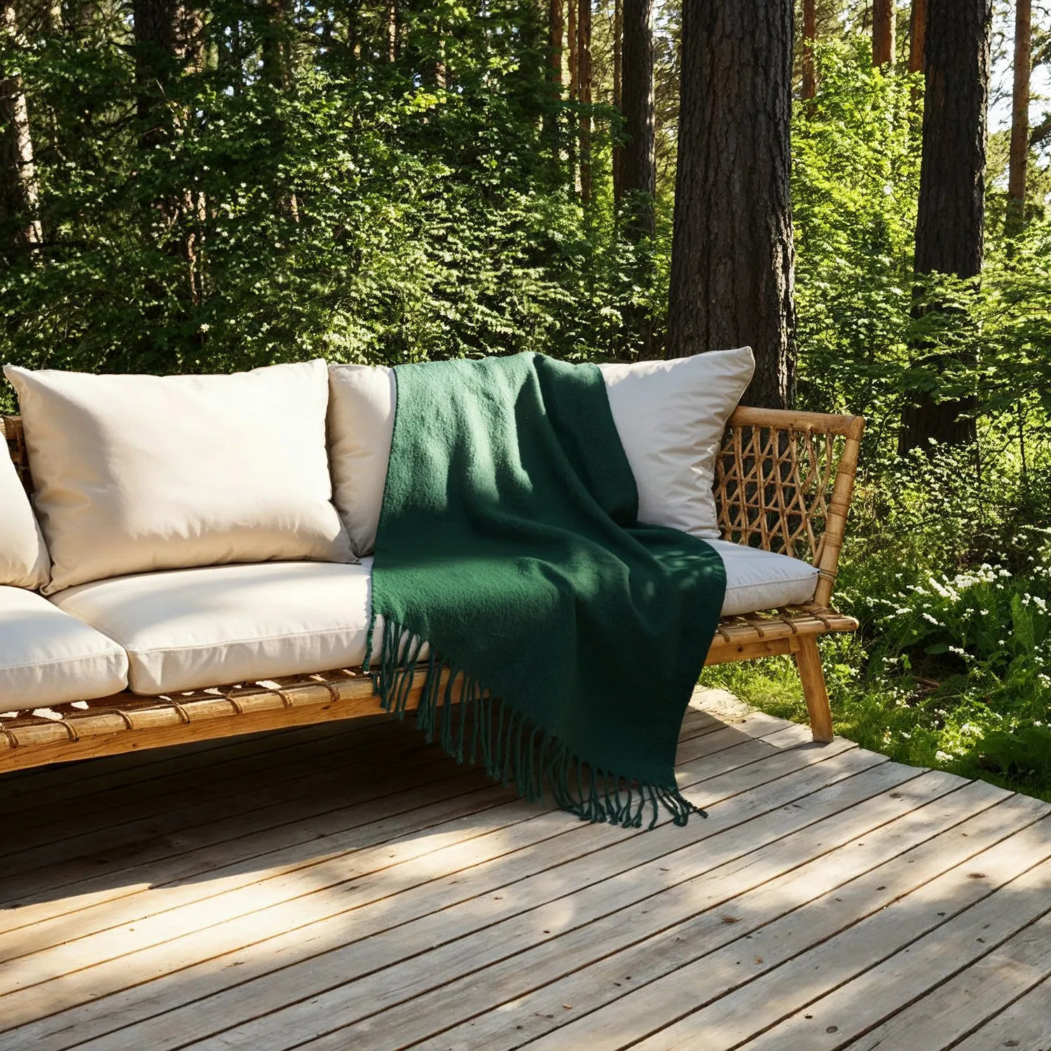 Deka z vlnenej zmesi - Samantha (zelená)