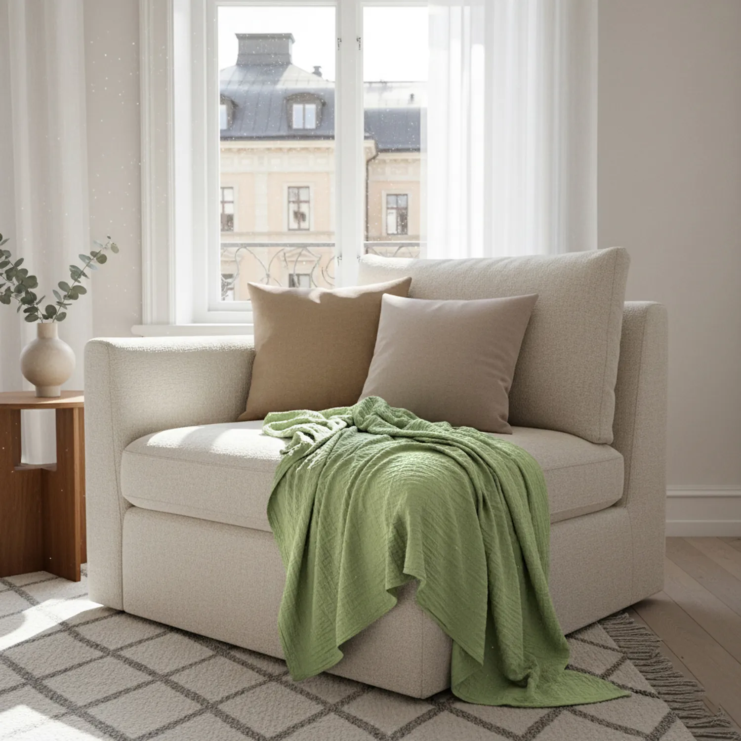 Prikrývky - Vanja Throw (svetlozelená)