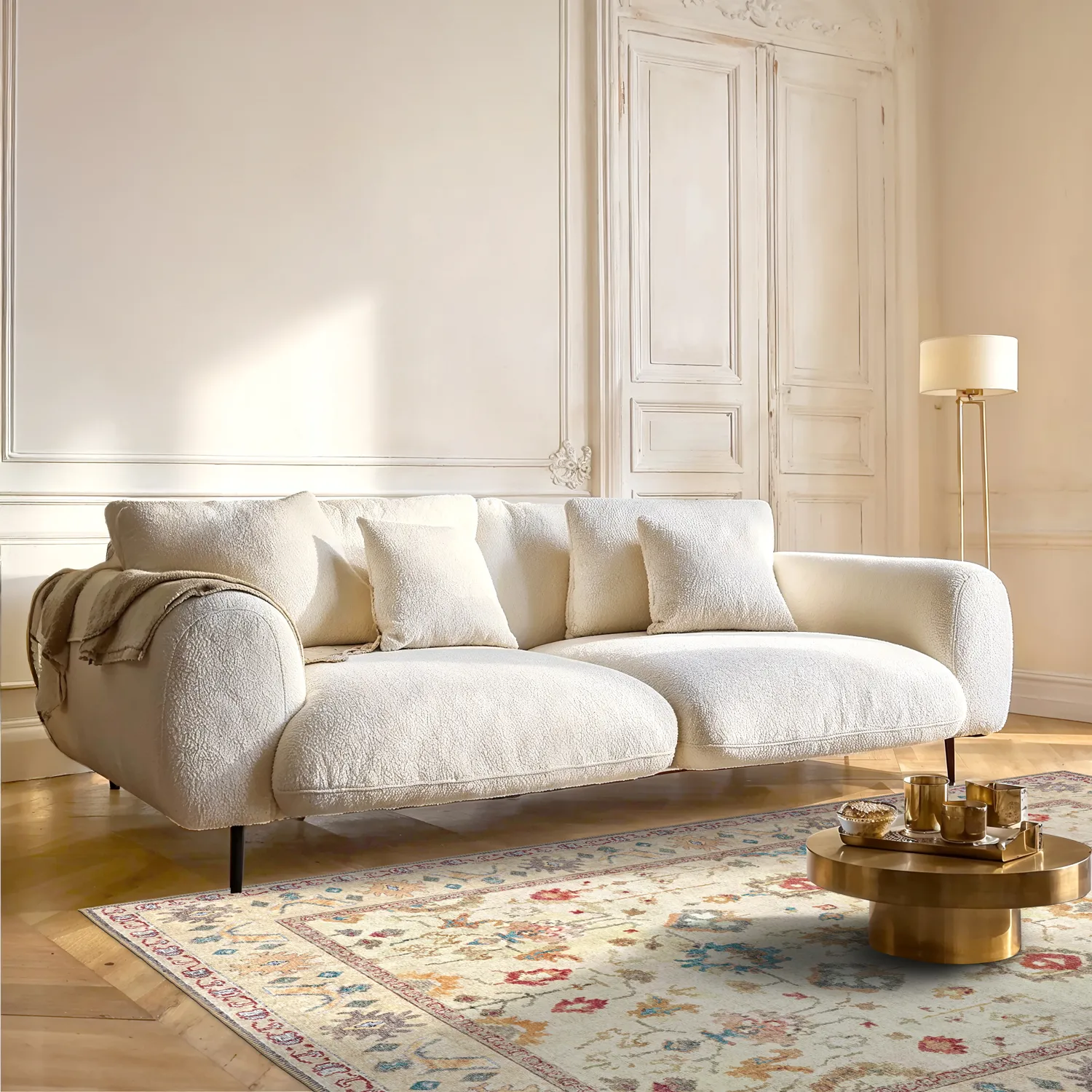 Plátený koberec - Adira (šedá/rúžová)