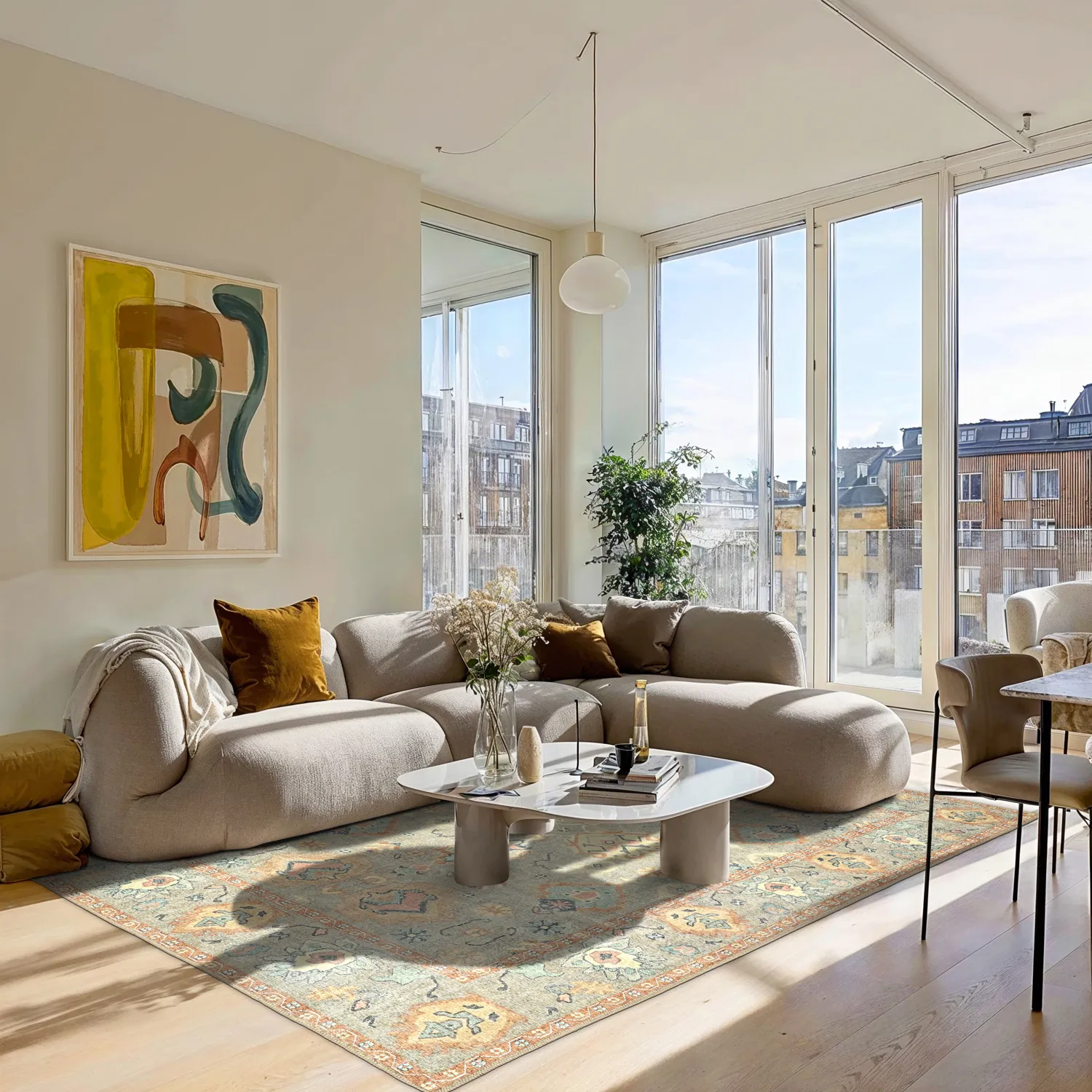 Koberec s plochým tkaním - Amena (modrý)