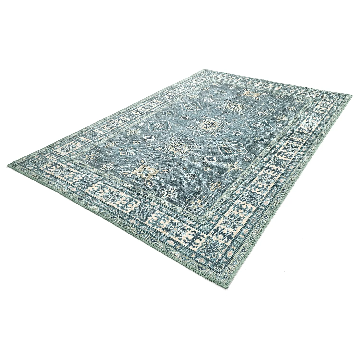 Plátený koberec - Benaluna (modrá/zelená)