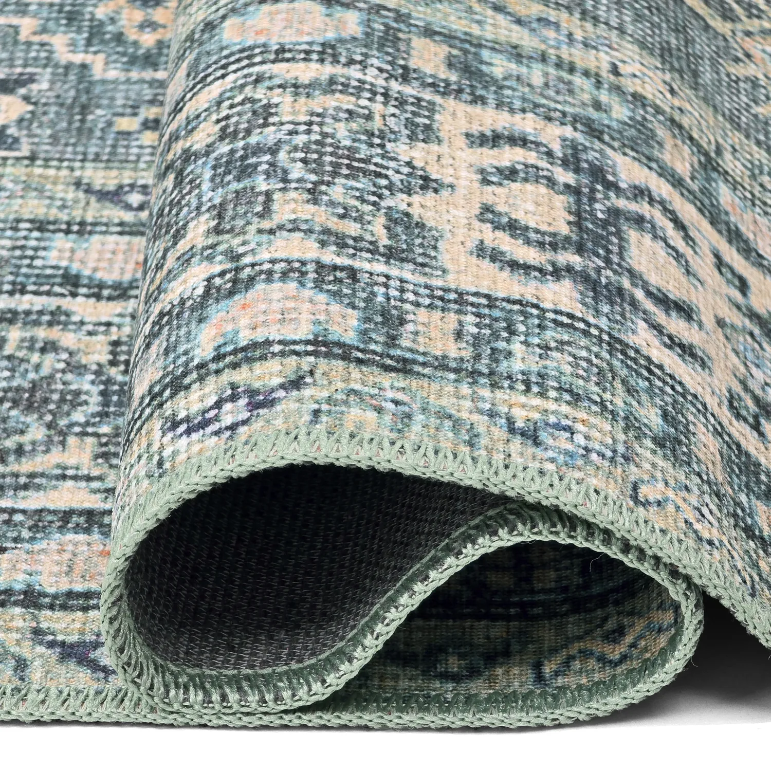 Plátený koberec - Benaluna (modrá/zelená)