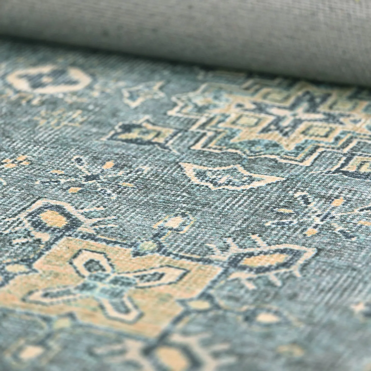 Plátený koberec - Benaluna (modrá/zelená)