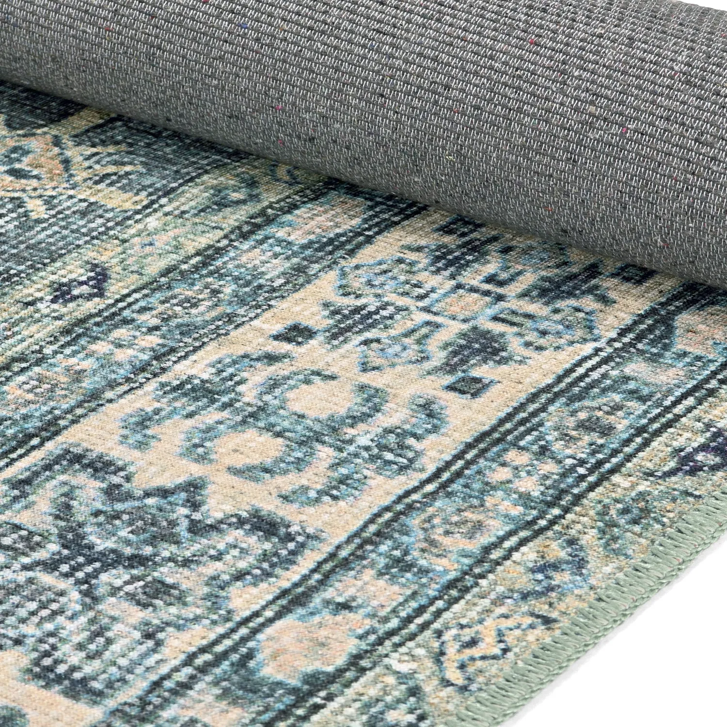 Plátený koberec - Benaluna (modrá/zelená)