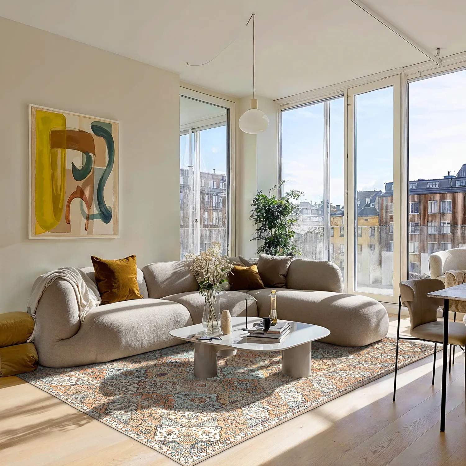 Koberec s plochým tkaním - Berelina (béžový/multi)