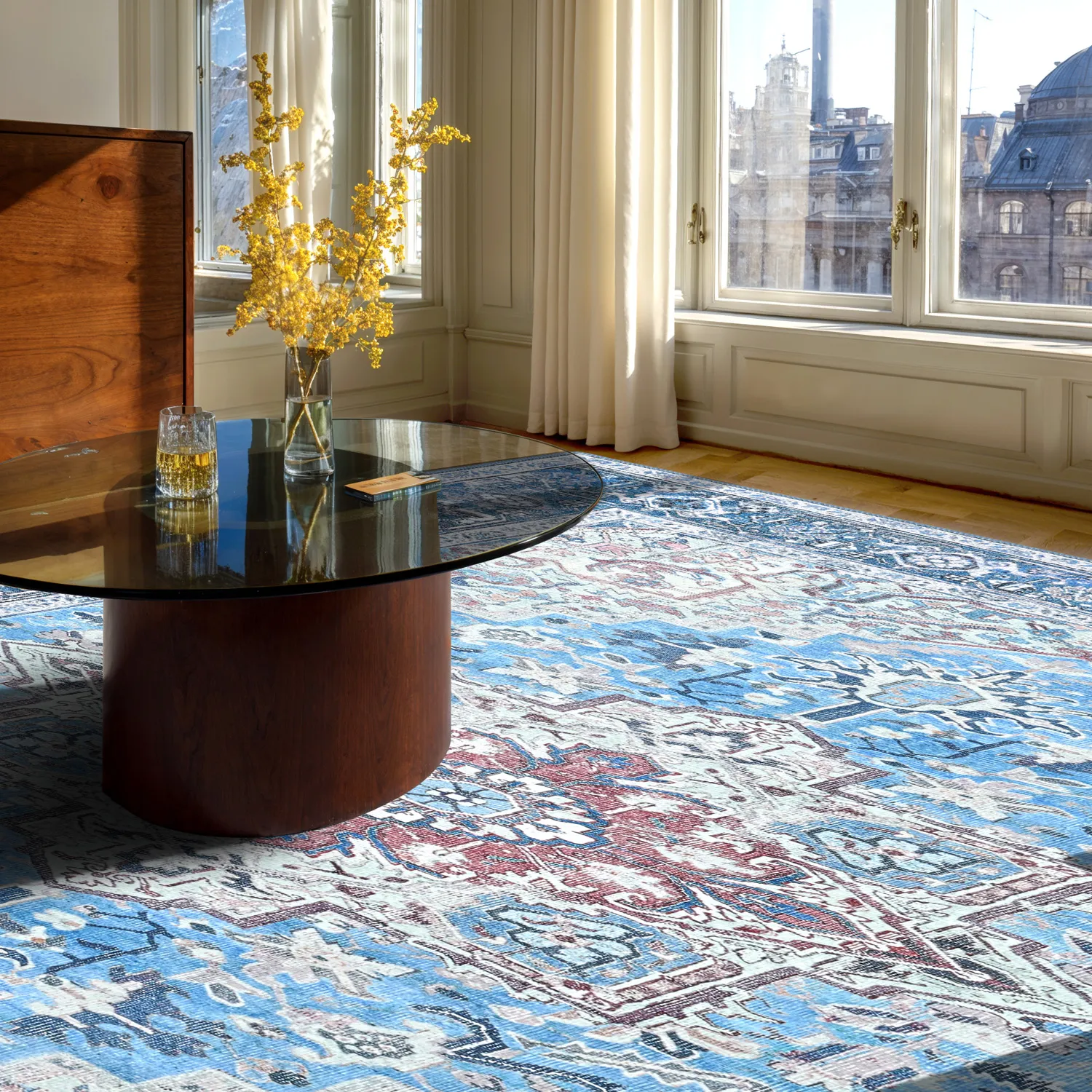 Plátený koberec - Birjand (modrý)