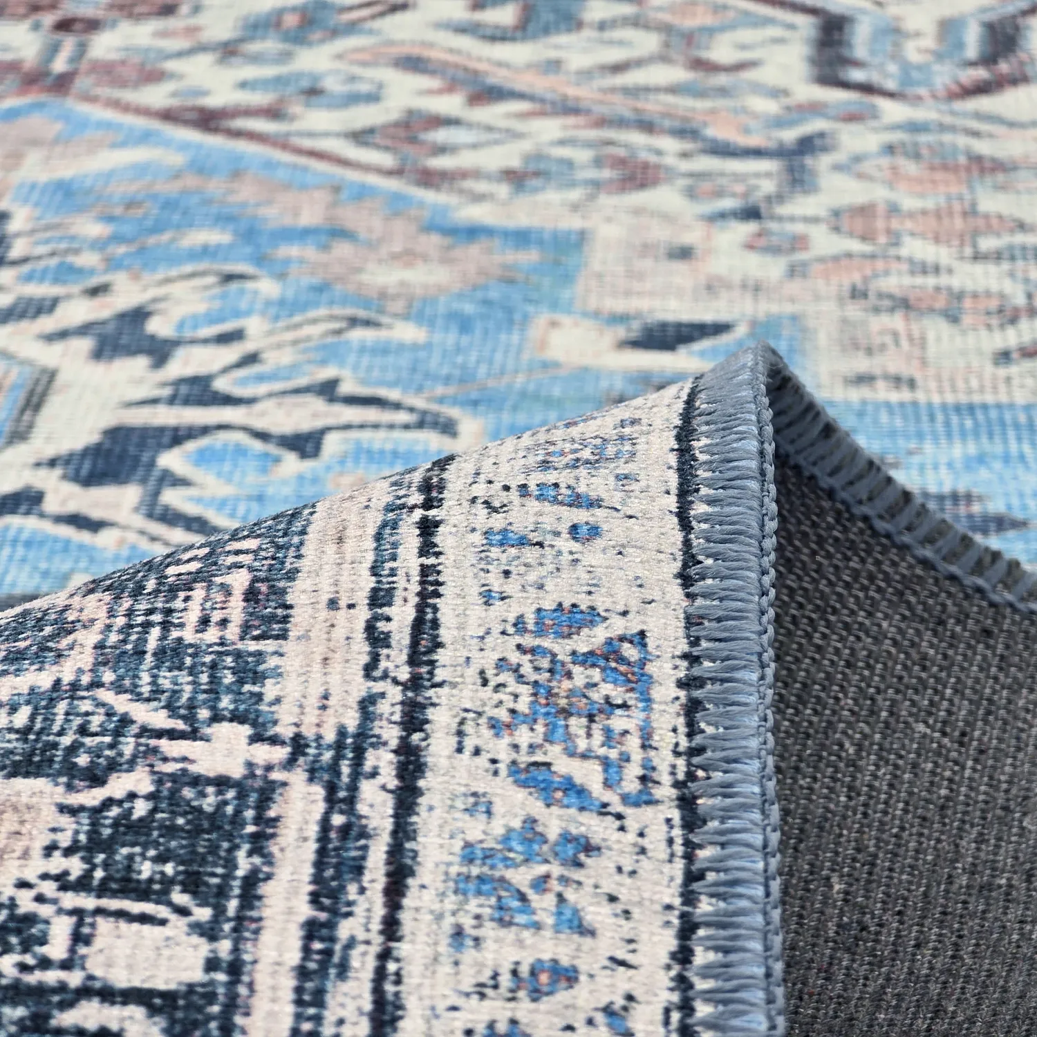 Plátený koberec - Birjand (modrý)