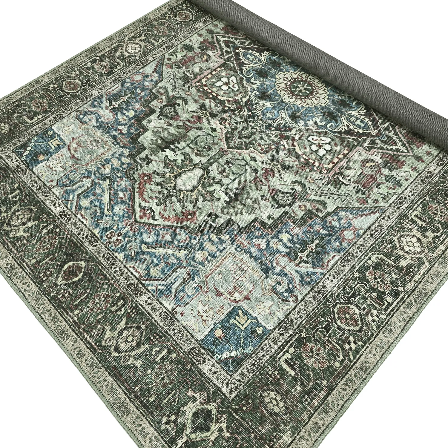 Plátený koberec - Birjand (zelený)