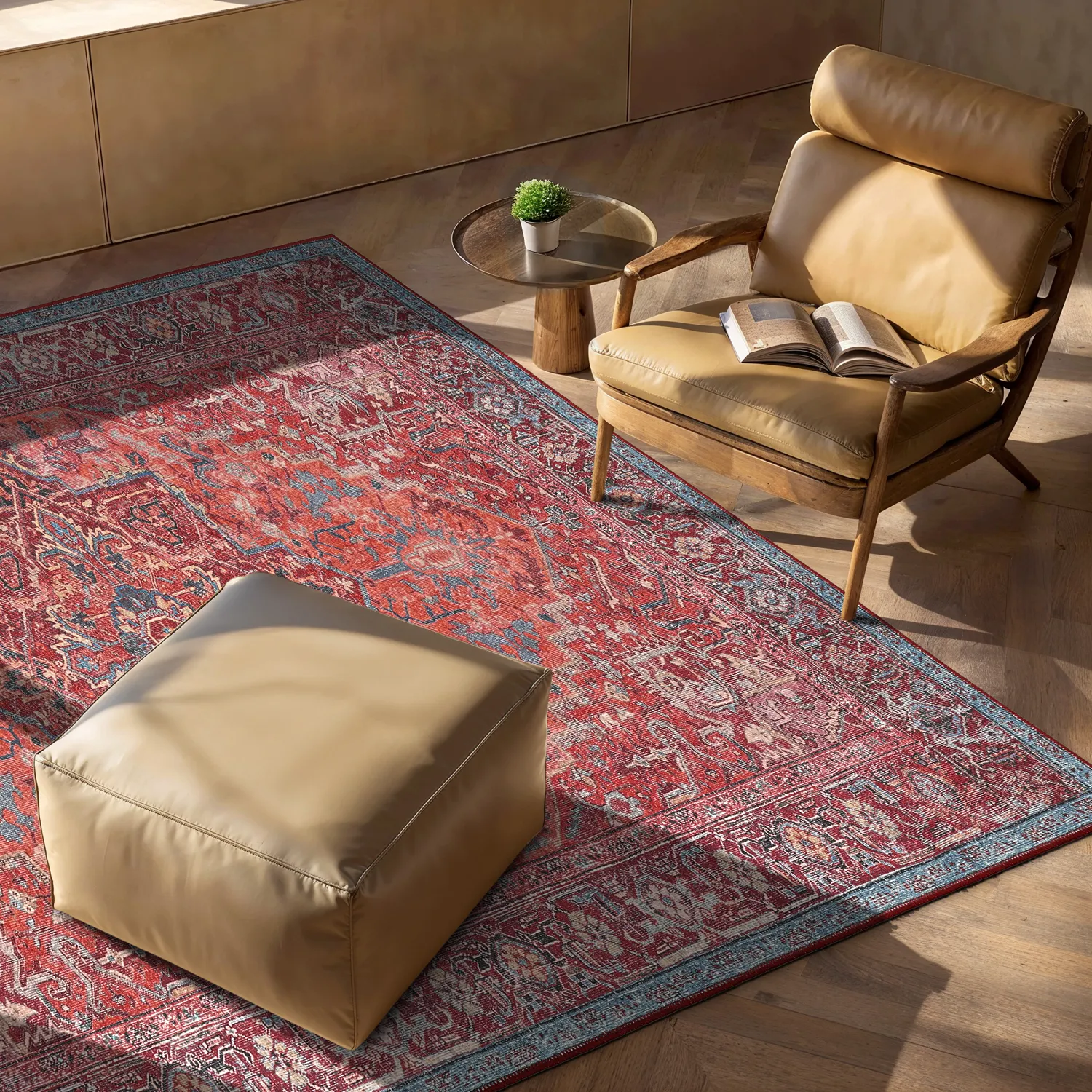 Plátený koberec - Birjand (červený)