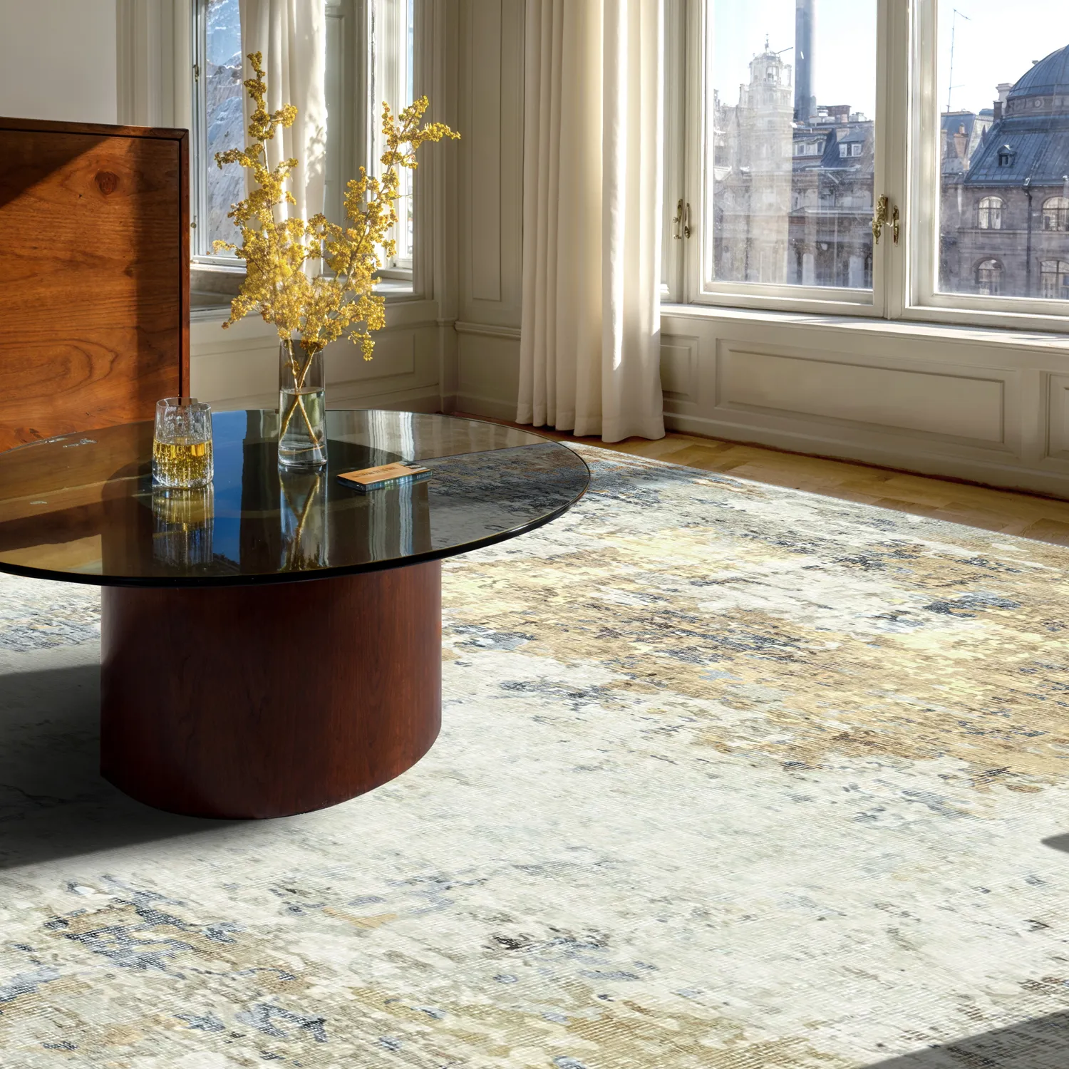 Koberec z plochého tkania - Comino (šedý/multi)