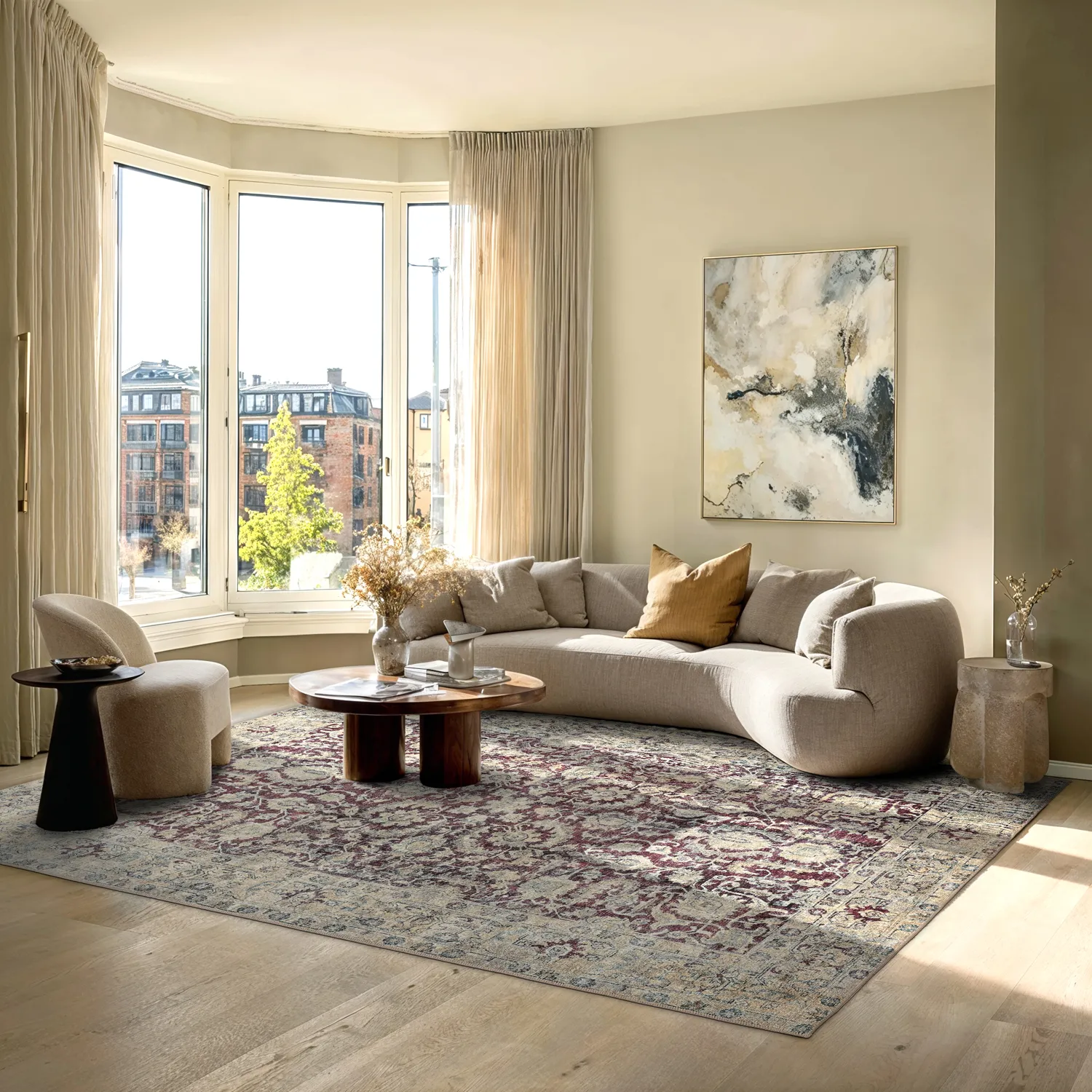 Koberec s plochým tkaním - Delvar (červený)