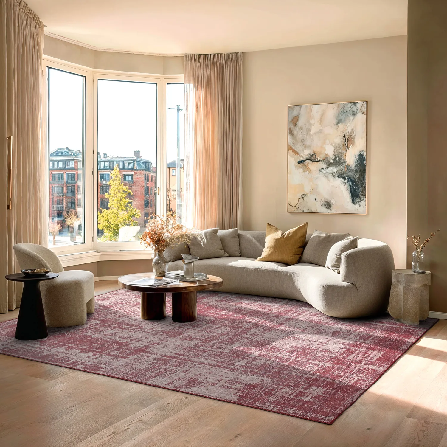 Koberec s plochým tkaním - Elira (červený)