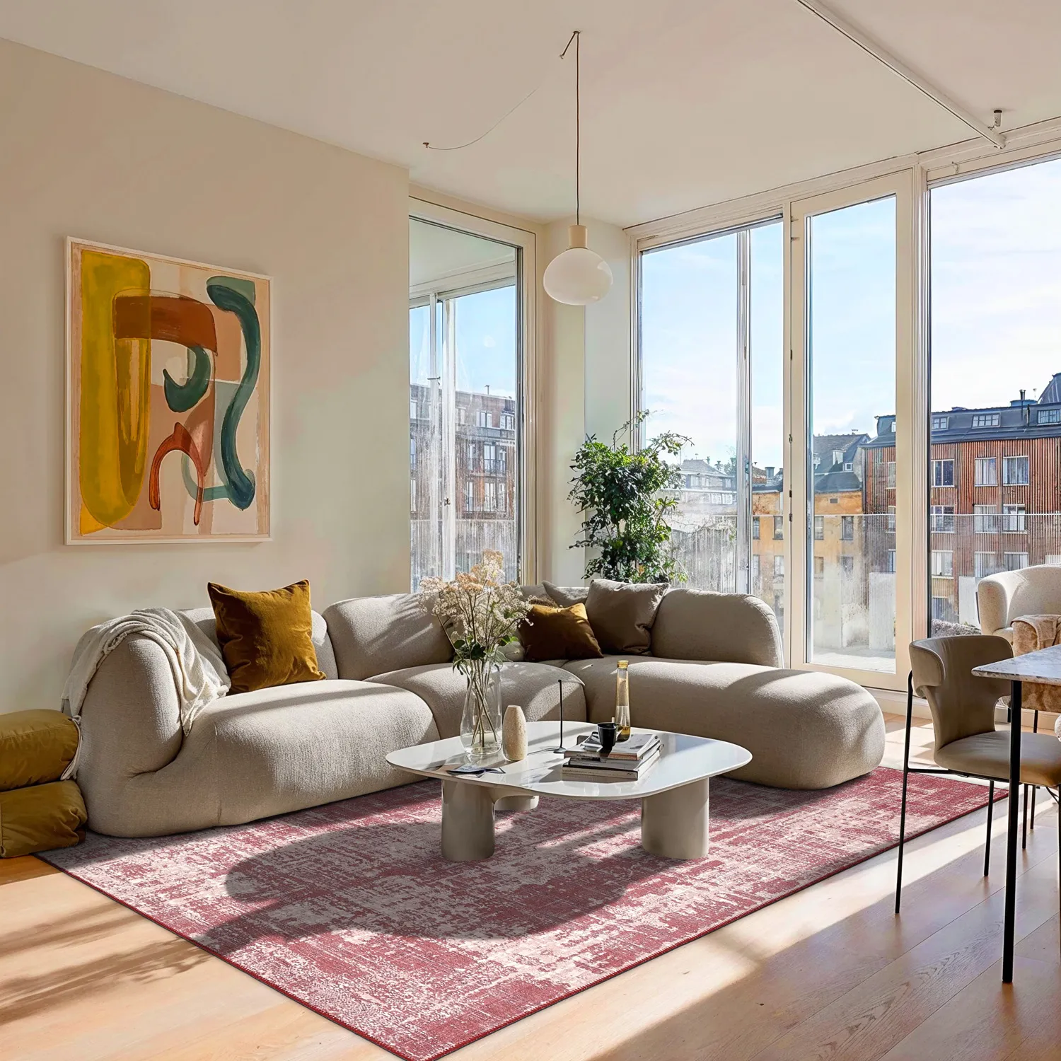 Koberec s plochým tkaním - Elira (červený)