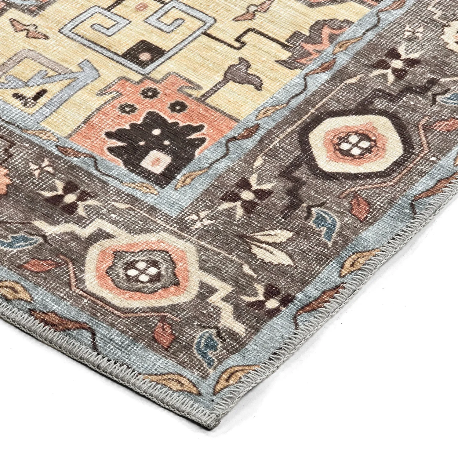 Koberec s plochým tkaním - Kordava (šedý/červený)