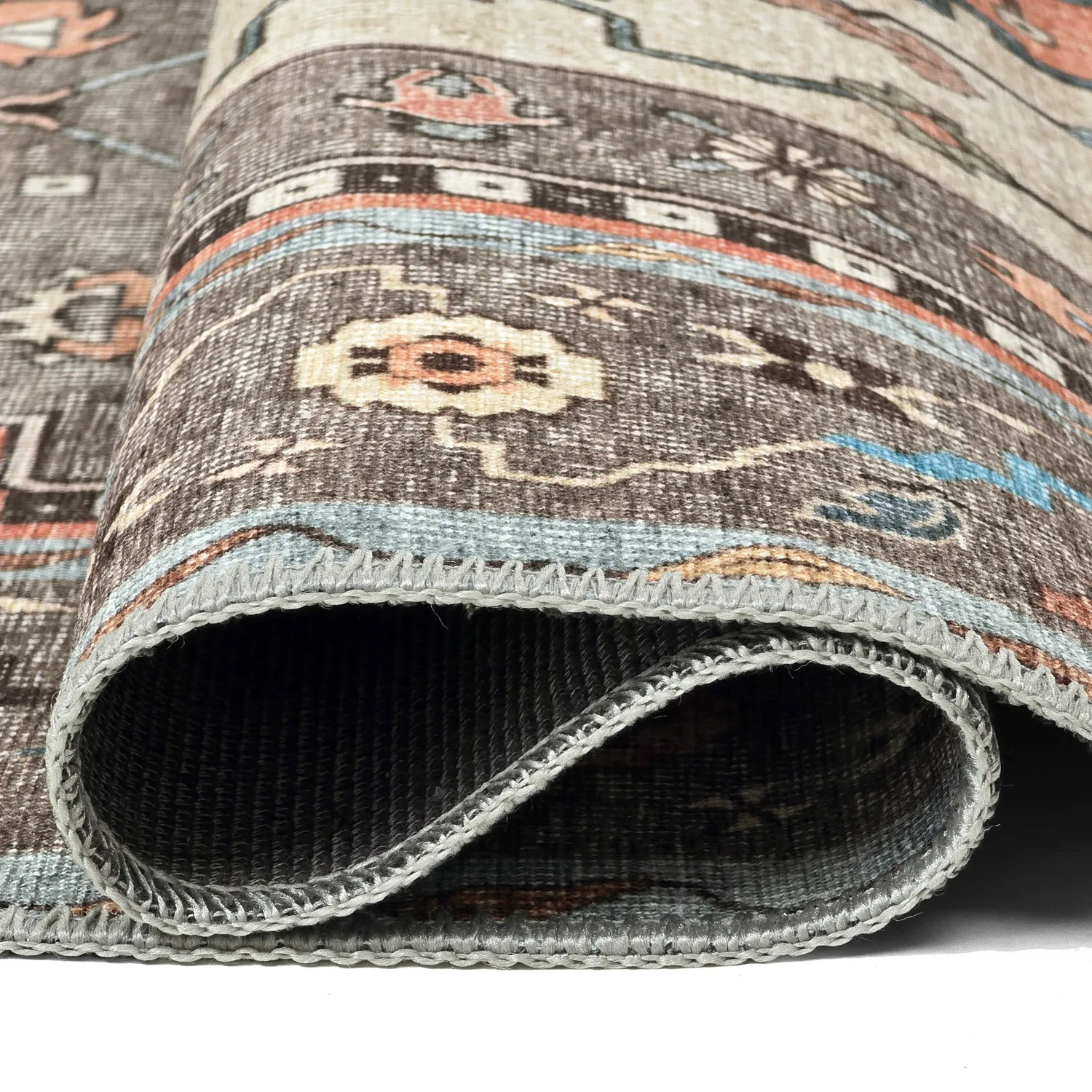 Koberec s plochým tkaním - Kordava (šedý/červený)