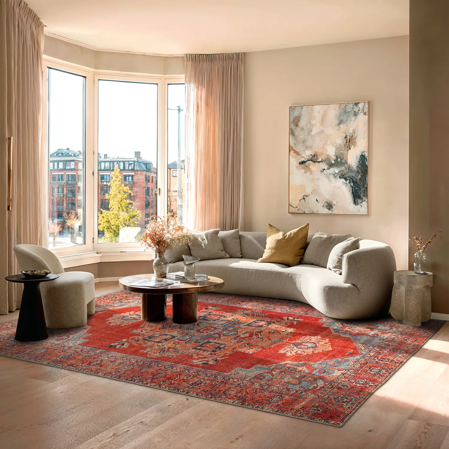 Plátený koberec - Madevan (červený)