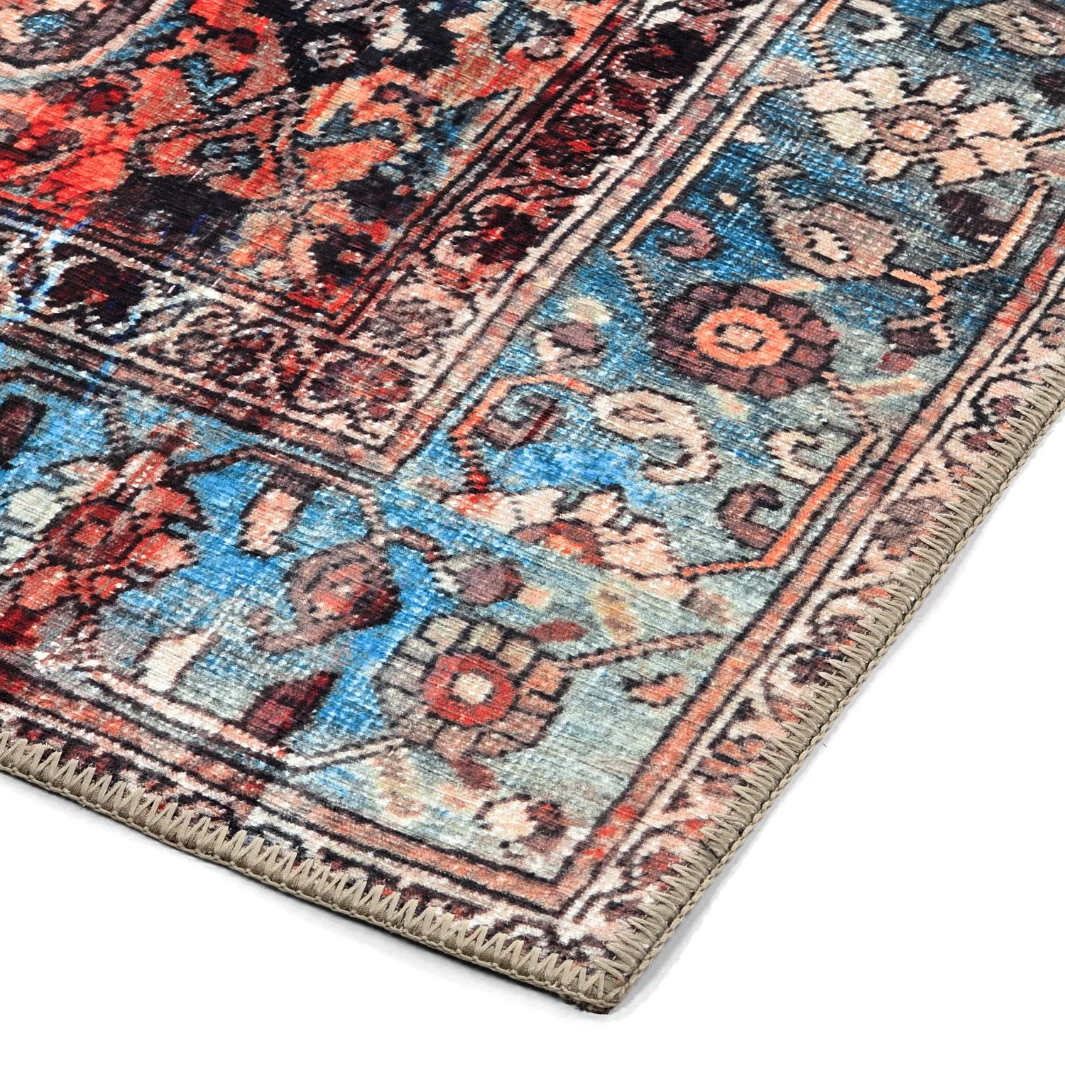 Plátený koberec - Mardin (červený/modrý)