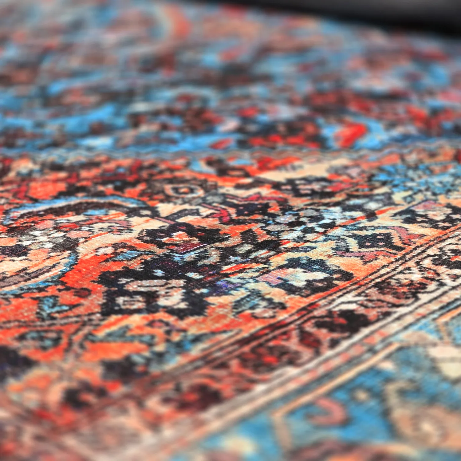 Plátený koberec - Mardin (červený/modrý)