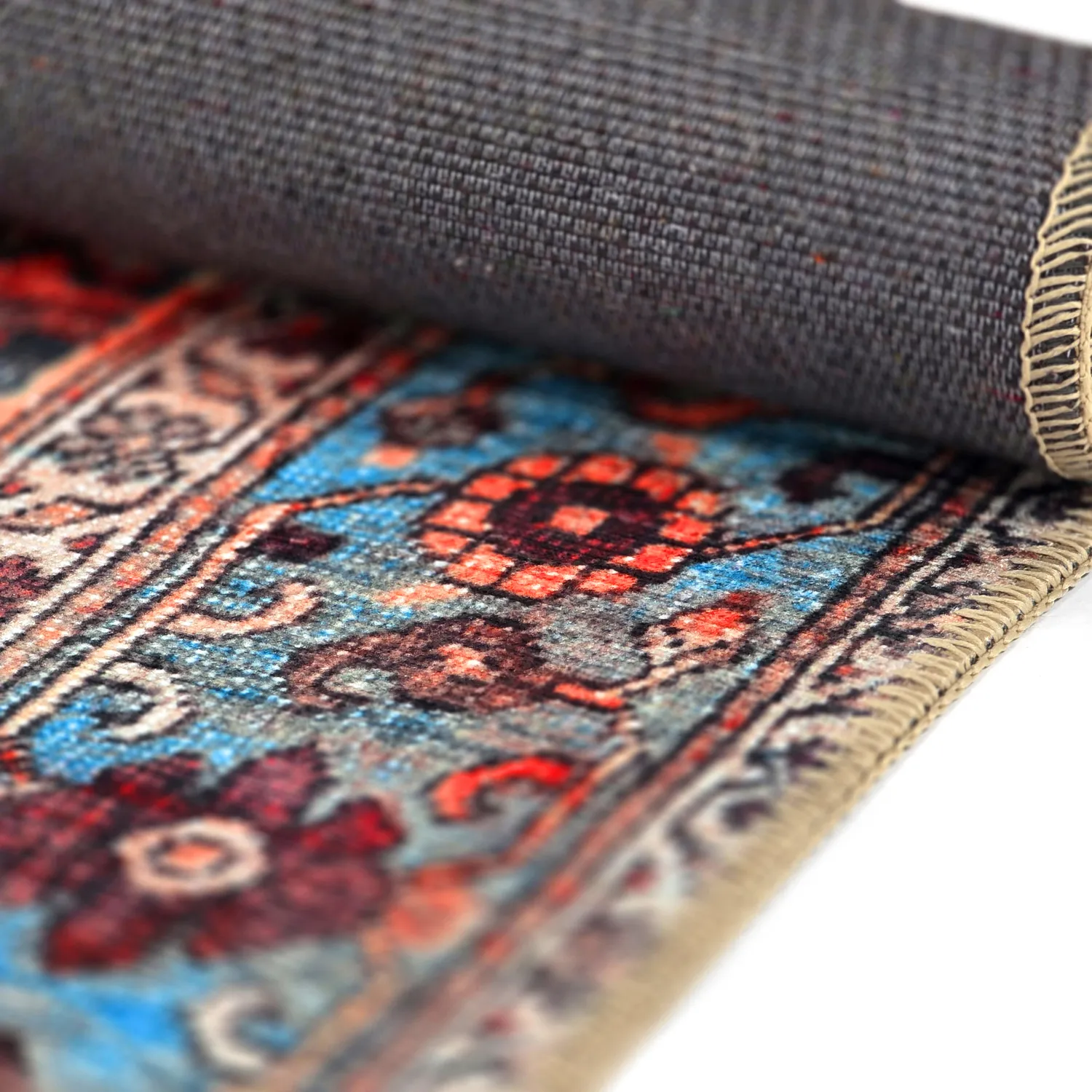 Plátený koberec - Mardin (červený/modrý)