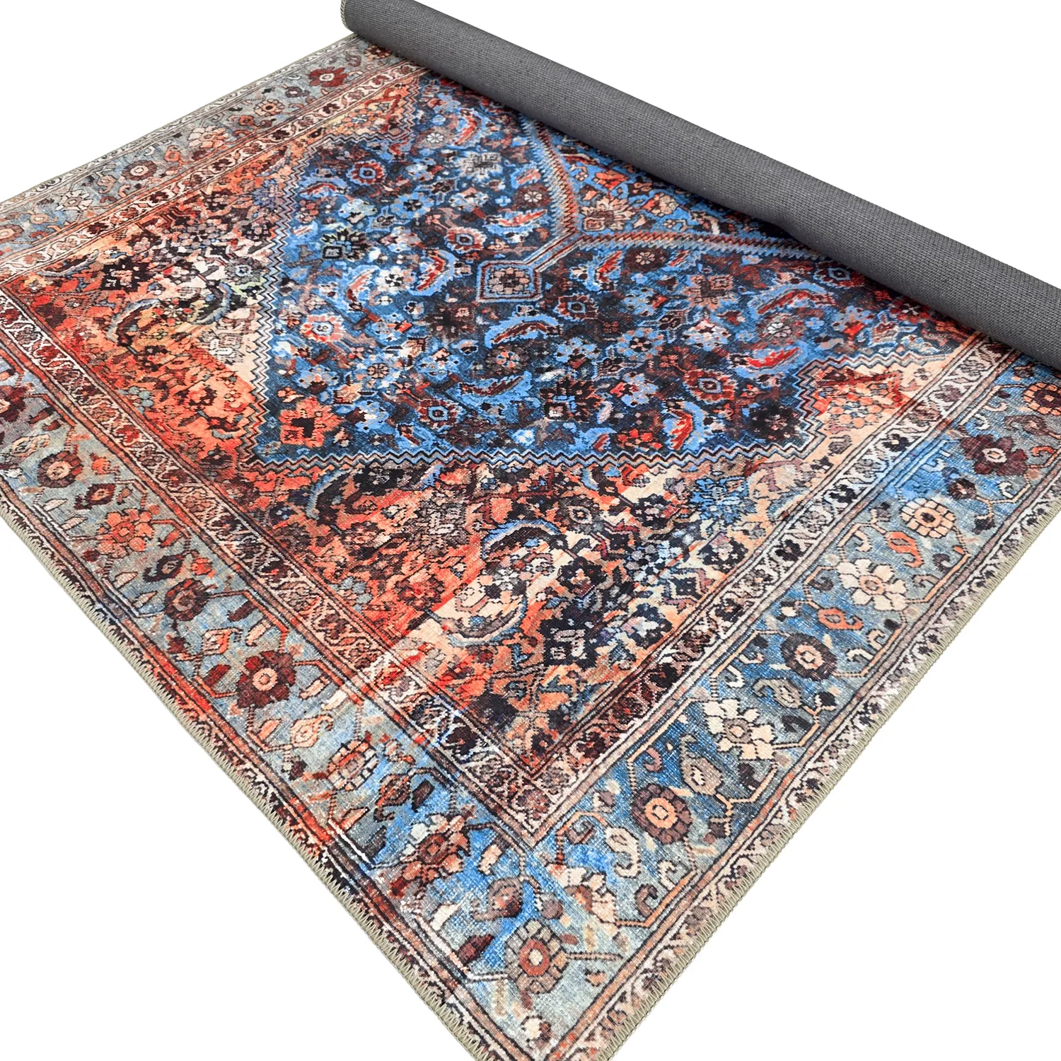 Plátený koberec - Mardin (červený/modrý)