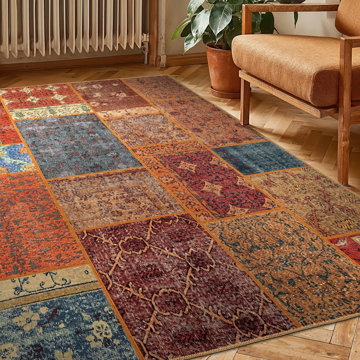 Koberec s plochým tkaním - Myrina (červená/multi)