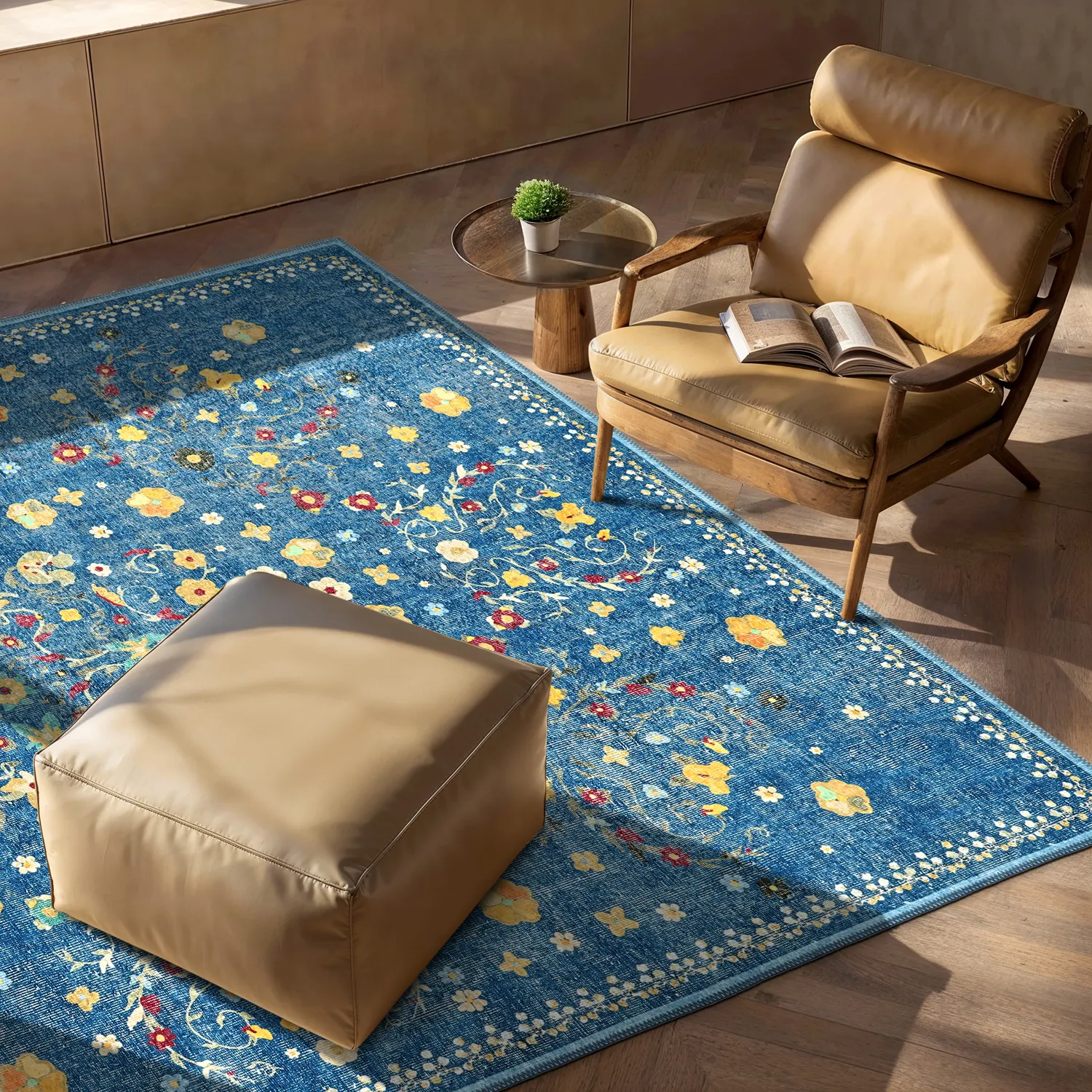 Koberec s plochým tkaním - Nabilar (modrý)