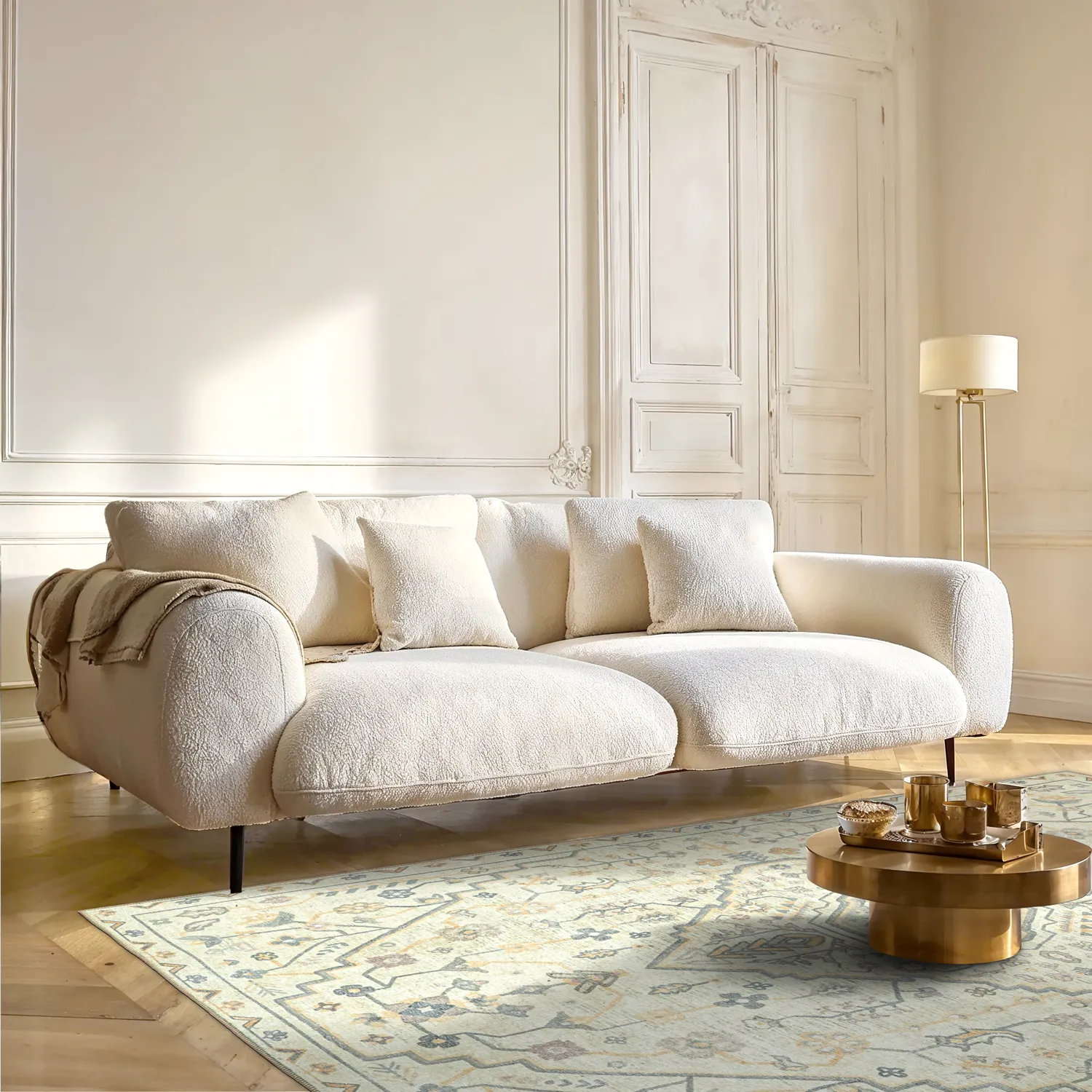 Plátený koberec - Nahla (krémový)