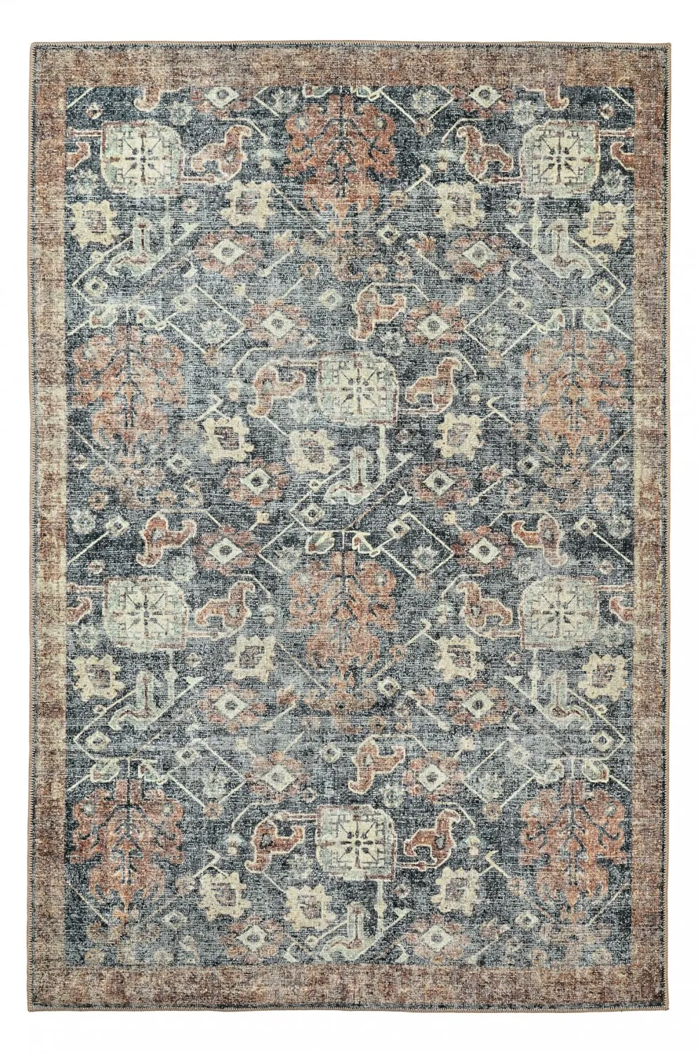 Plátený koberec - Noura (tmavomodrý)