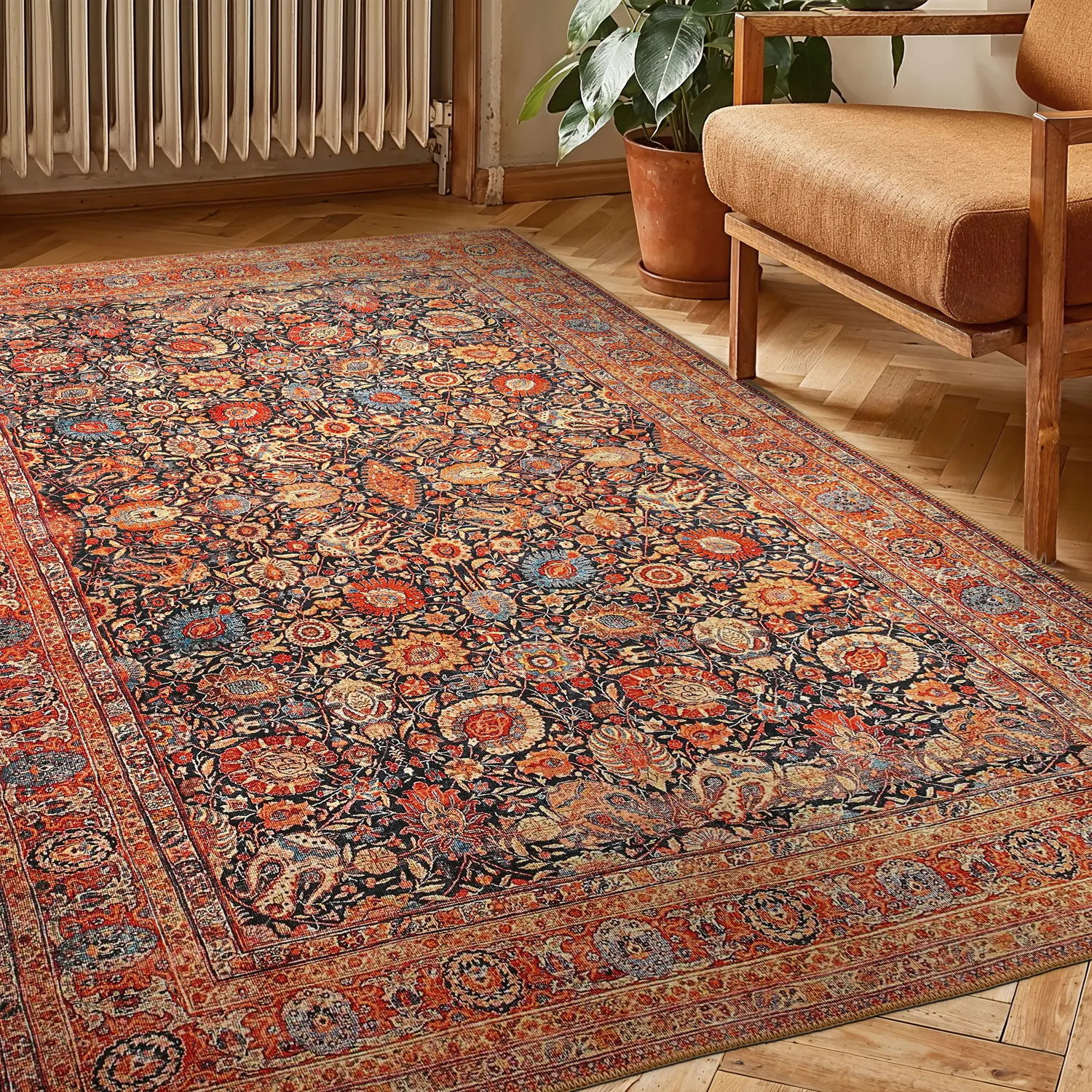 Koberec s plochým tkaním - Selamira (modrý/multi)