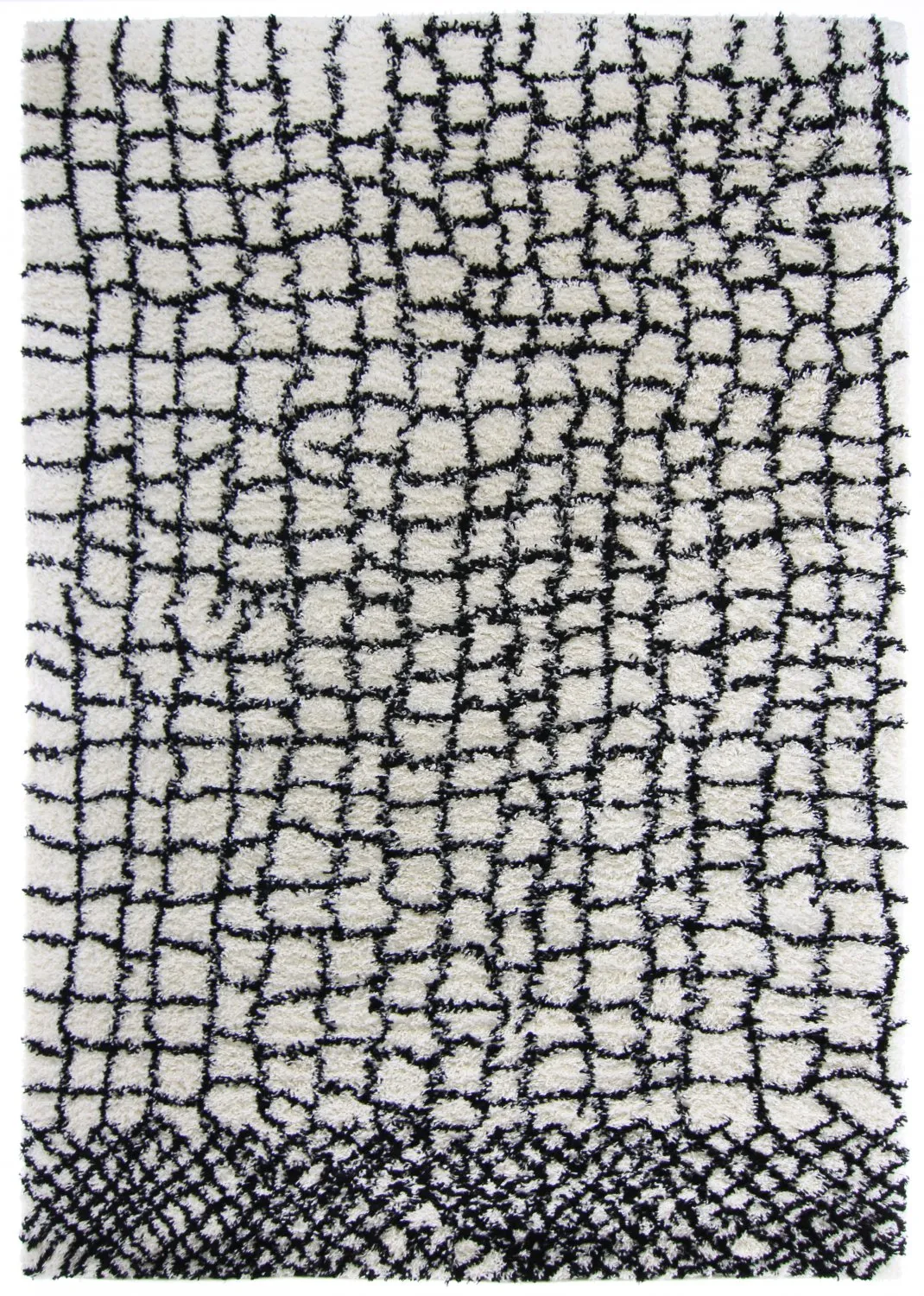 Koberce s chlupem - Taverna (čierna/biela)