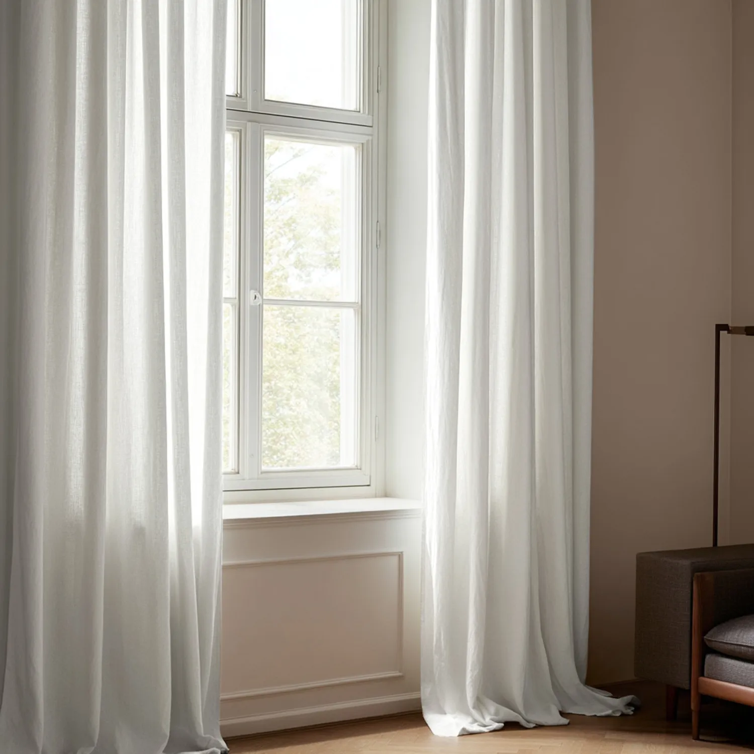 Záclony - Záclona z ľanu Luana (biela)