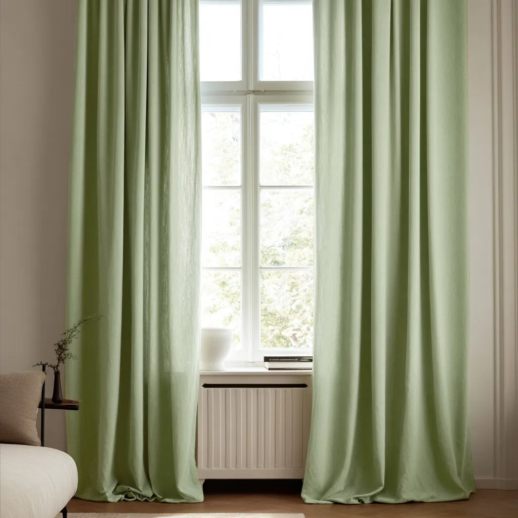 Záclony - Záclona z ľanu Andrada (svetlozelená)