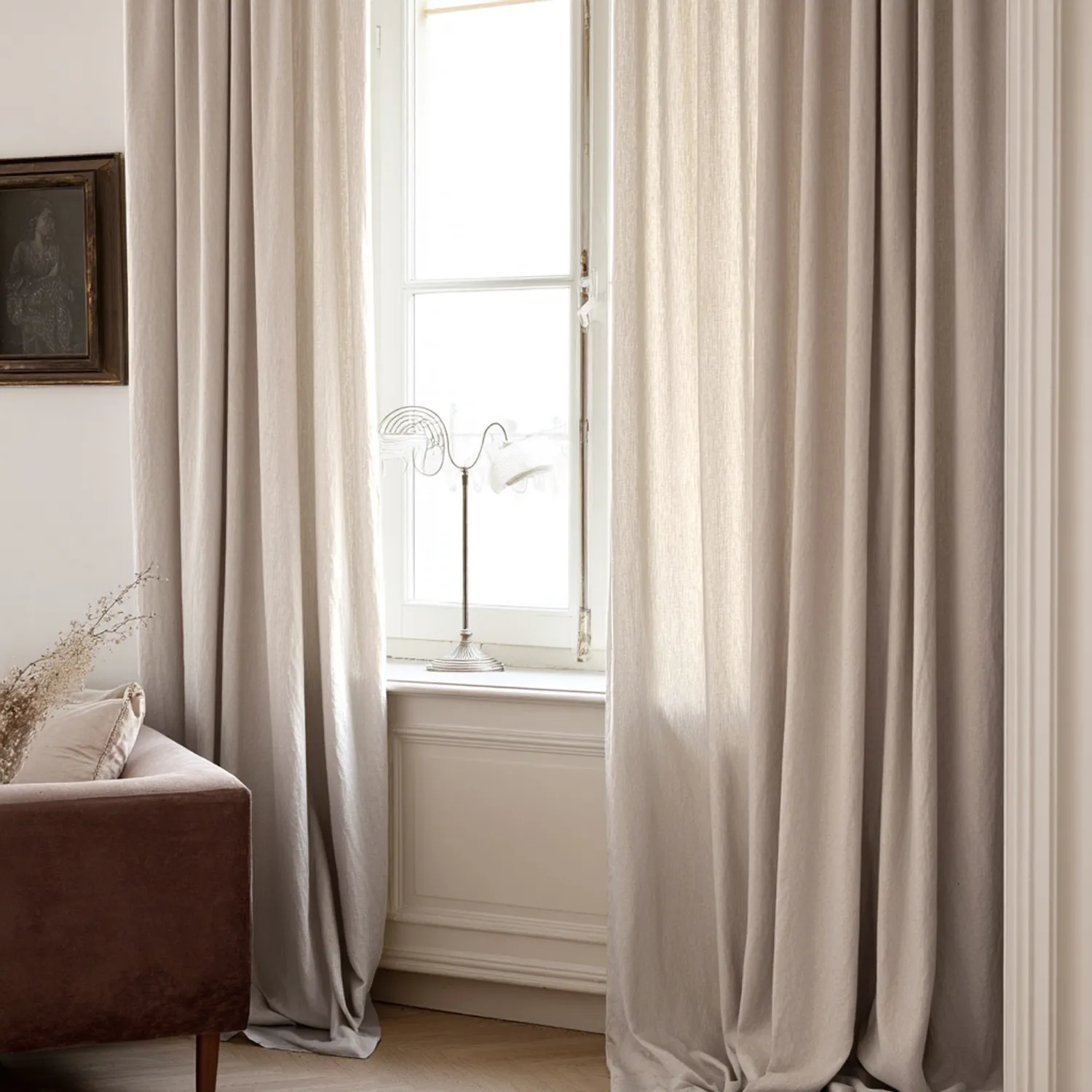 Záclony - Záclona z ľanu Cosmina (béžová)