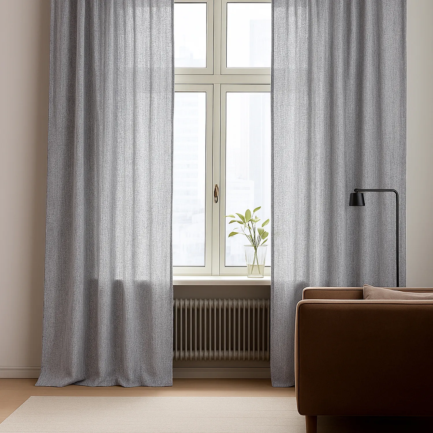 Záclony - Záclona z ľanu Cosmina (šedá)