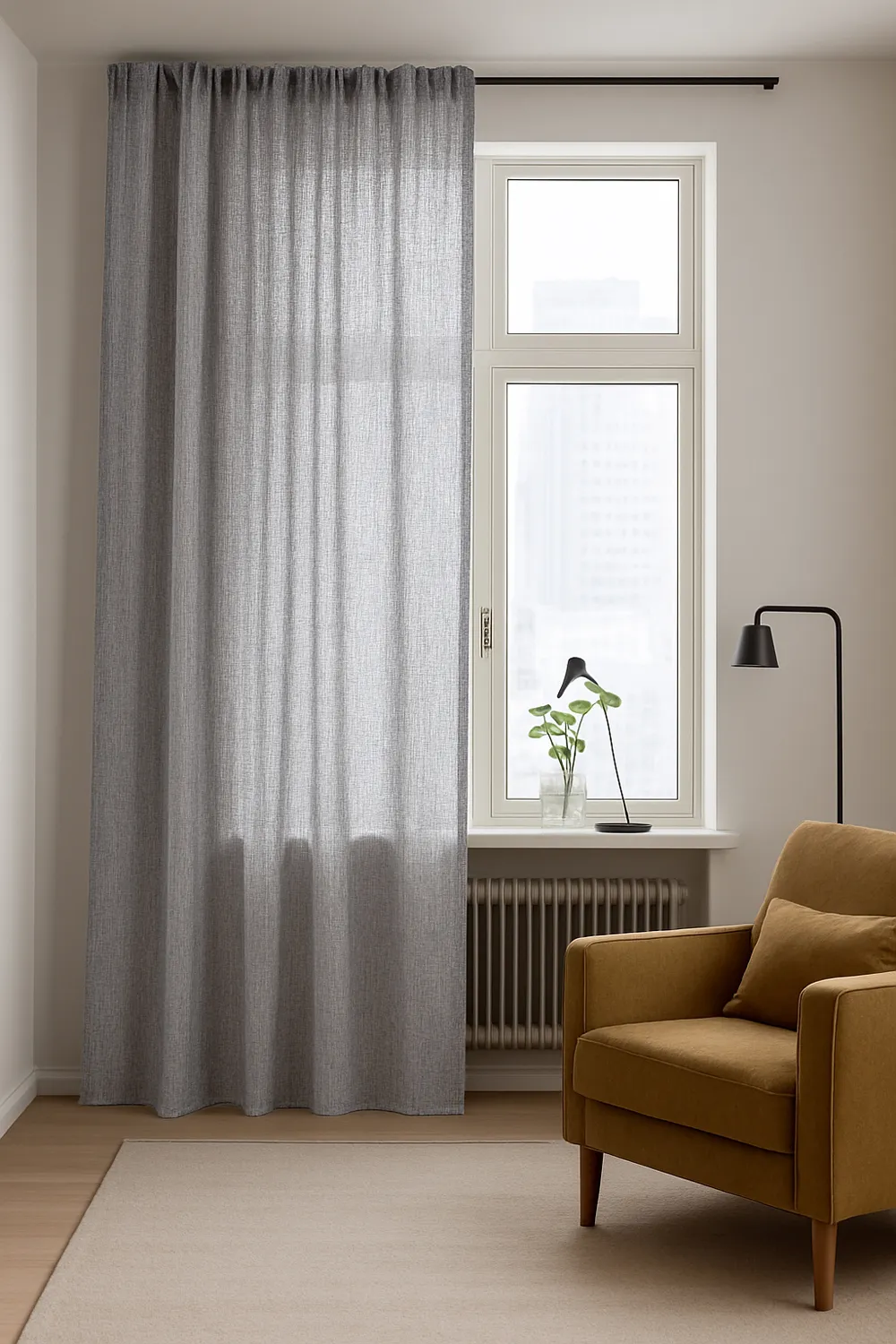 Záclony - Záclona z ľanu Cosmina (šedá)