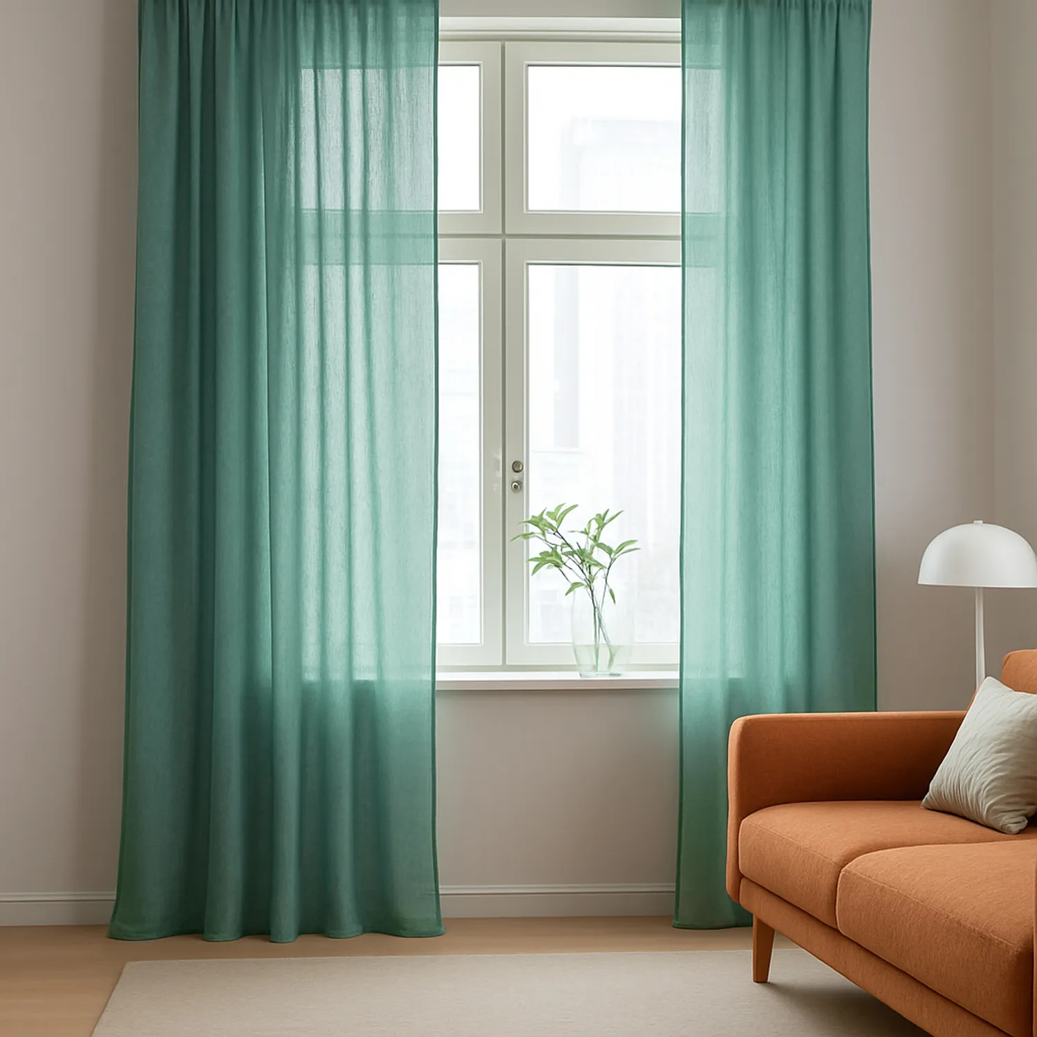 Záclony - Záclona z ľanu Cosmina (zelená)