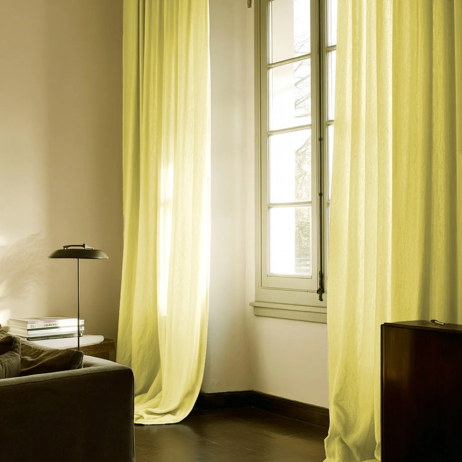 Záclony - Záclona z ľanu Cosmina (žltá)