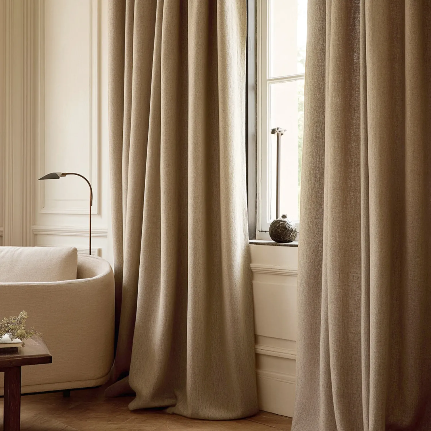 Záclony - Záclona z ľanu Melania (hnedá)