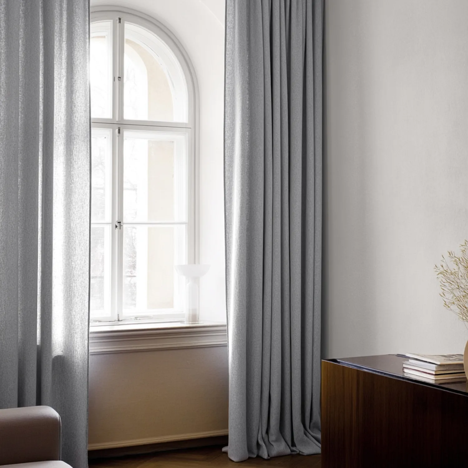 Záclony - Záclona z ľanu Melania (svetlo šedá)