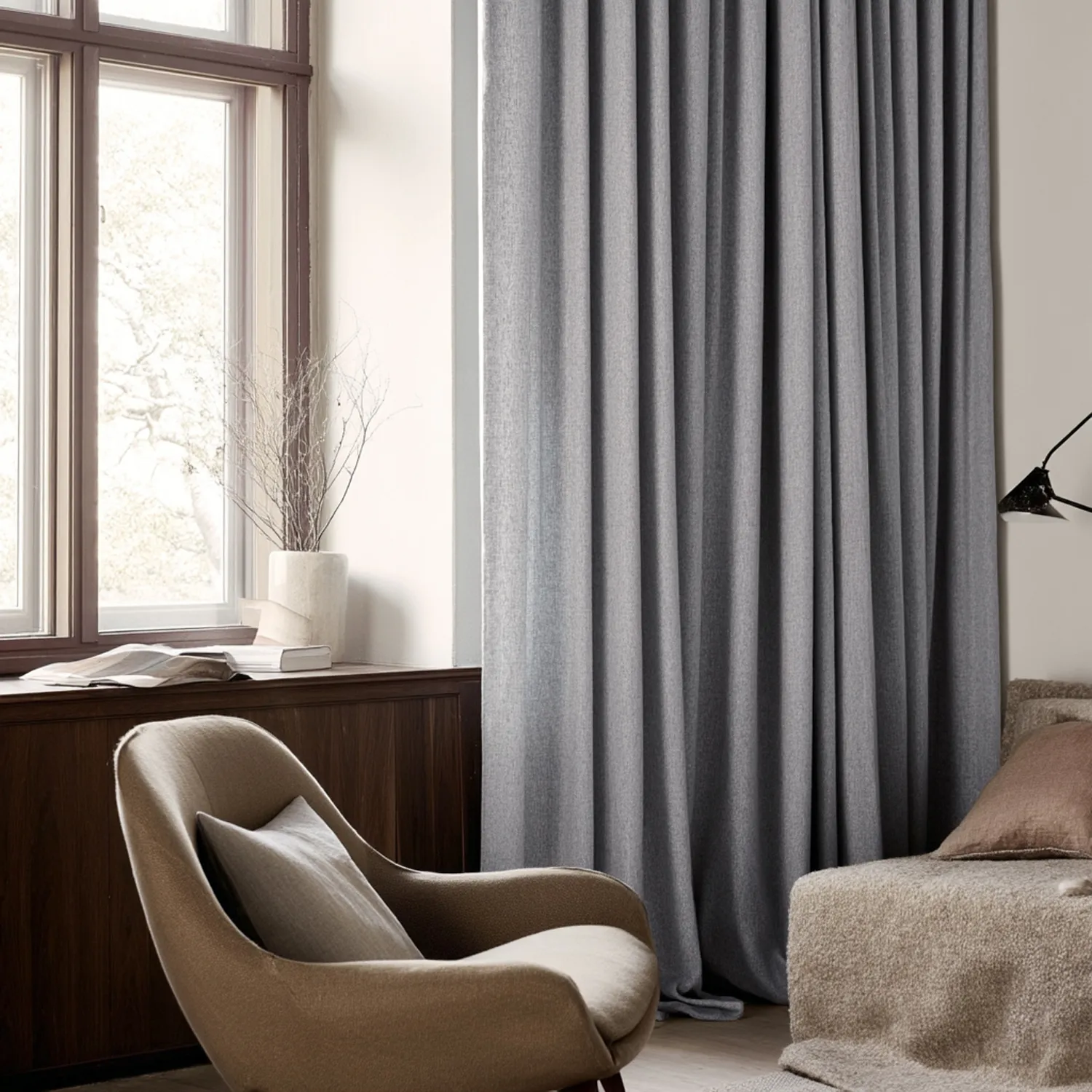 Záclony - Záclona z ľanu Melania (svetlo šedá)