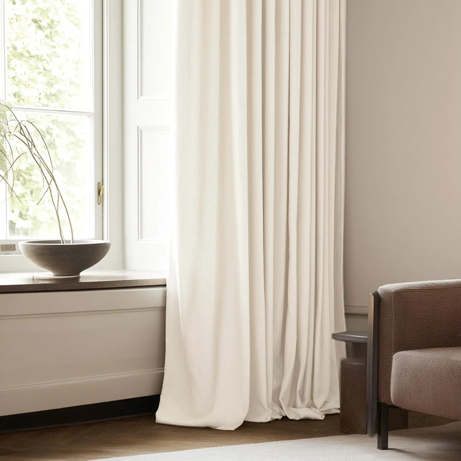 Záclony - Záclona z ľanu Melania (biela)