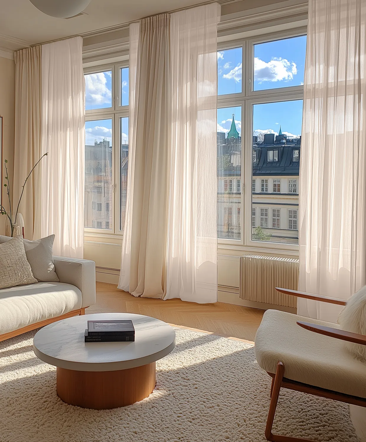 Záclony - Záclona z čipky Hilma (svetlo béžová)