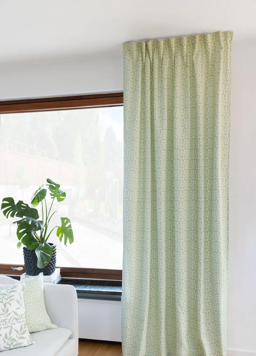Záclony - Záclona z bavlny Ella (zelená)