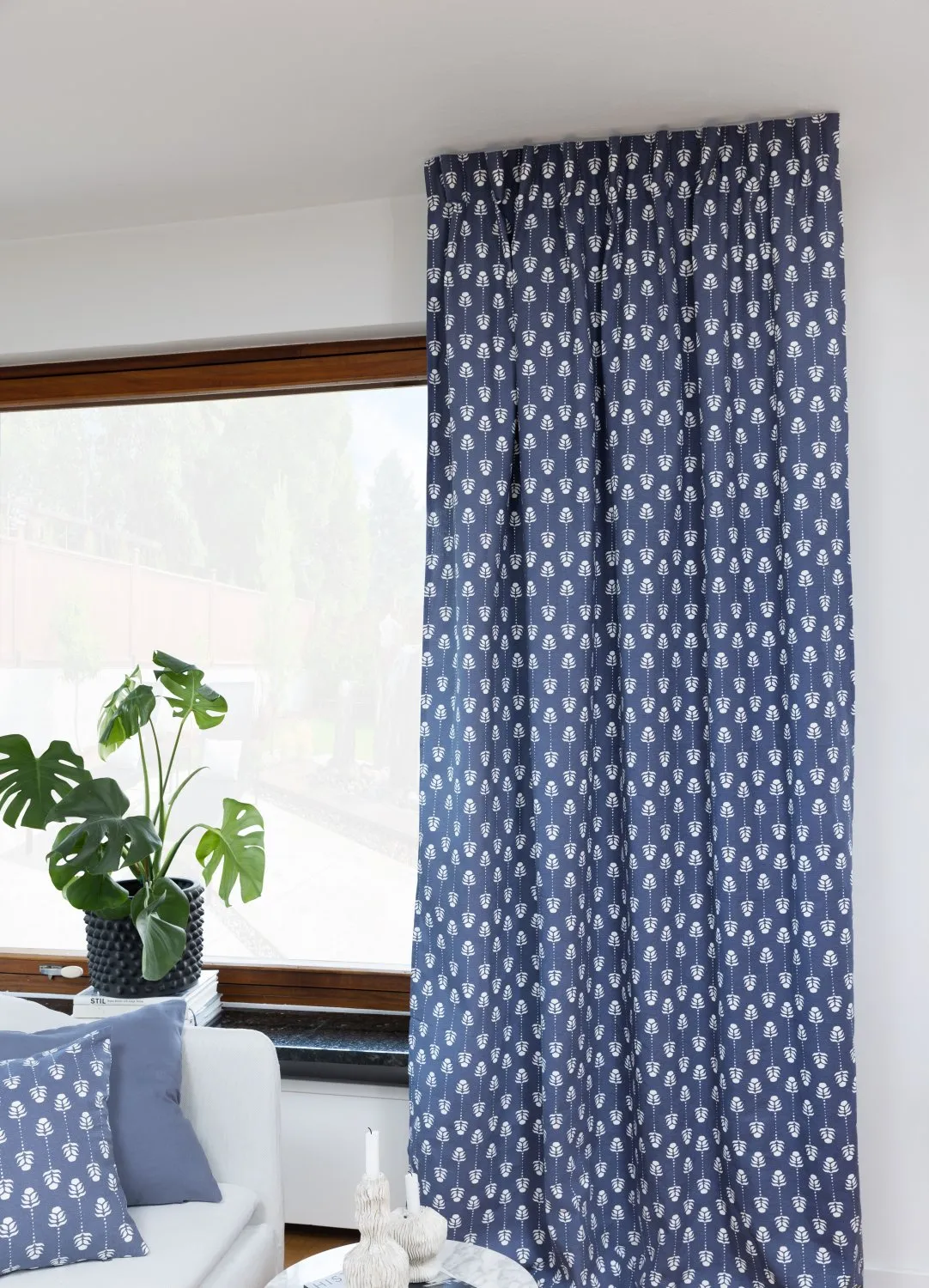 Záclony - Bavlnená záclona Sari (modrá)