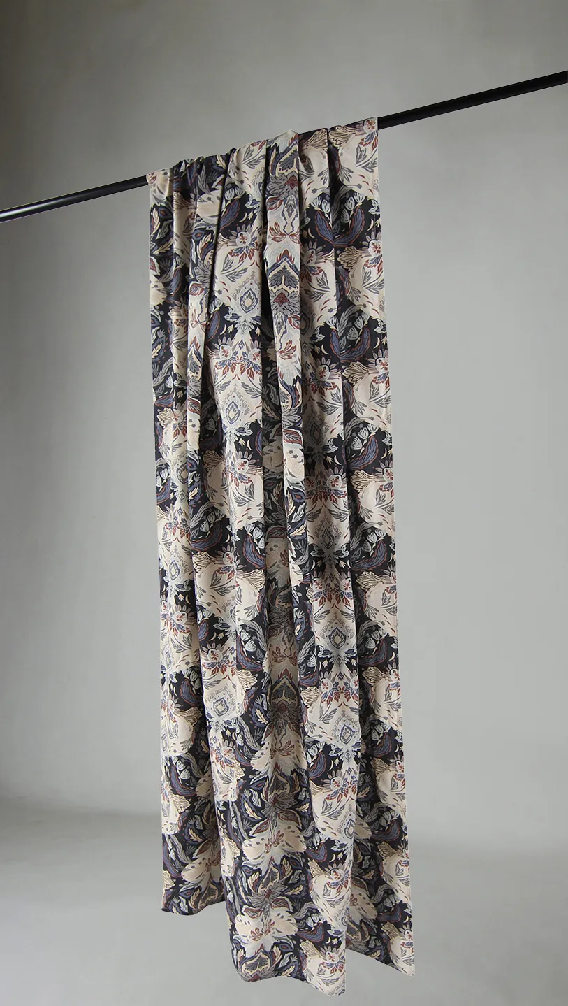 Záclony - Záclona z bavlny Paula (modrá)