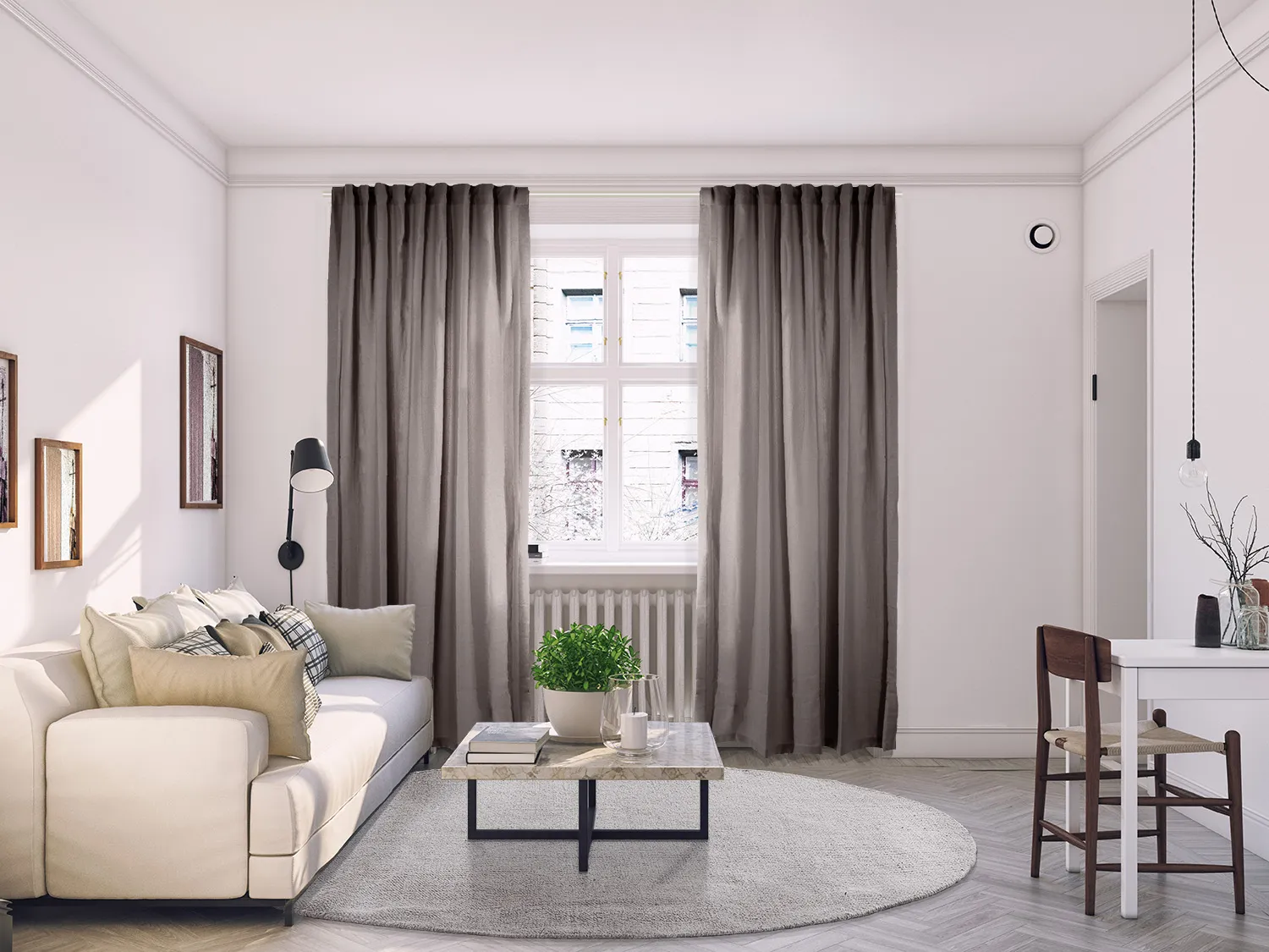 Záclony - Záclona z ľanu Lilou (sivá)